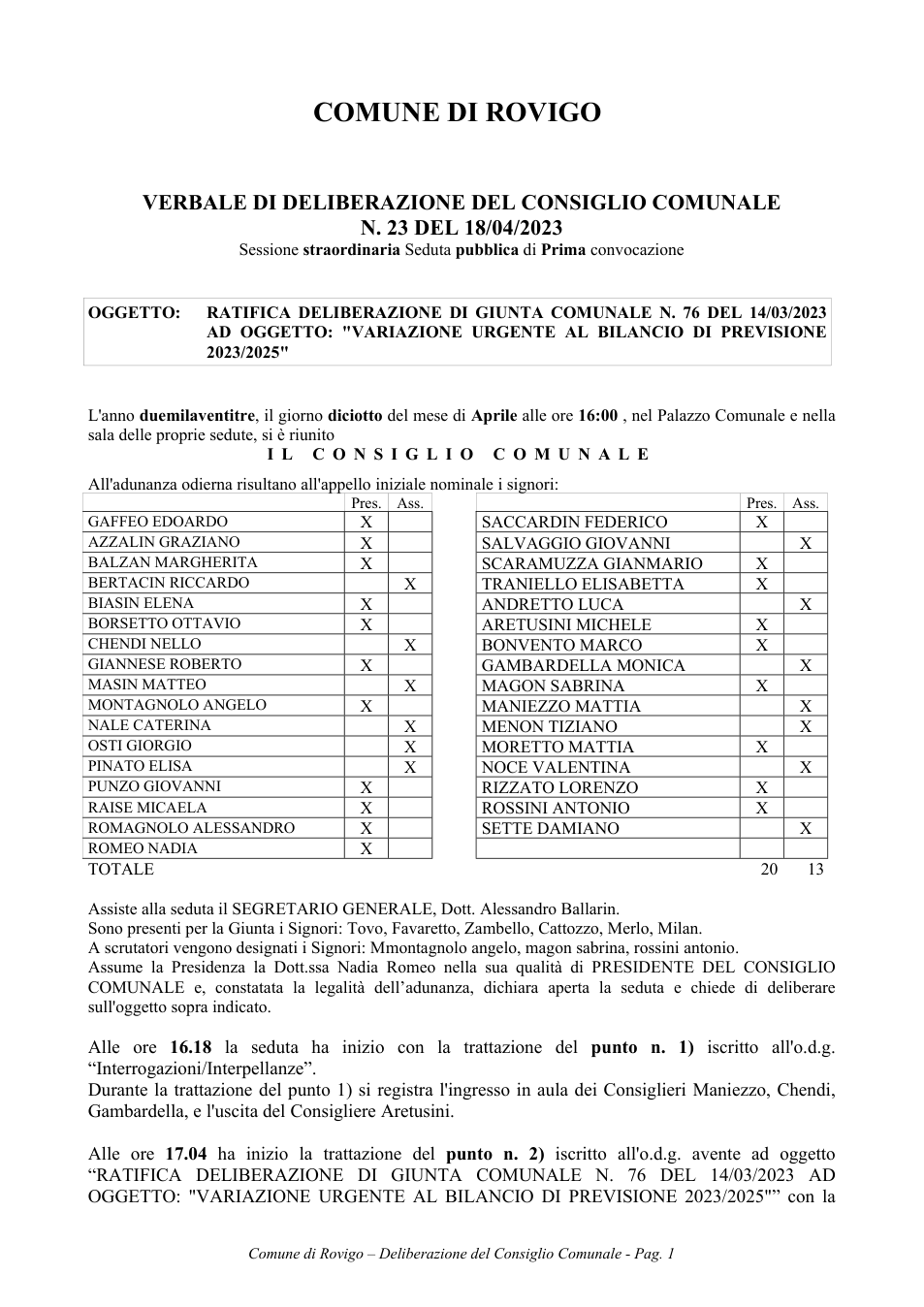 Pagina 1 del documento