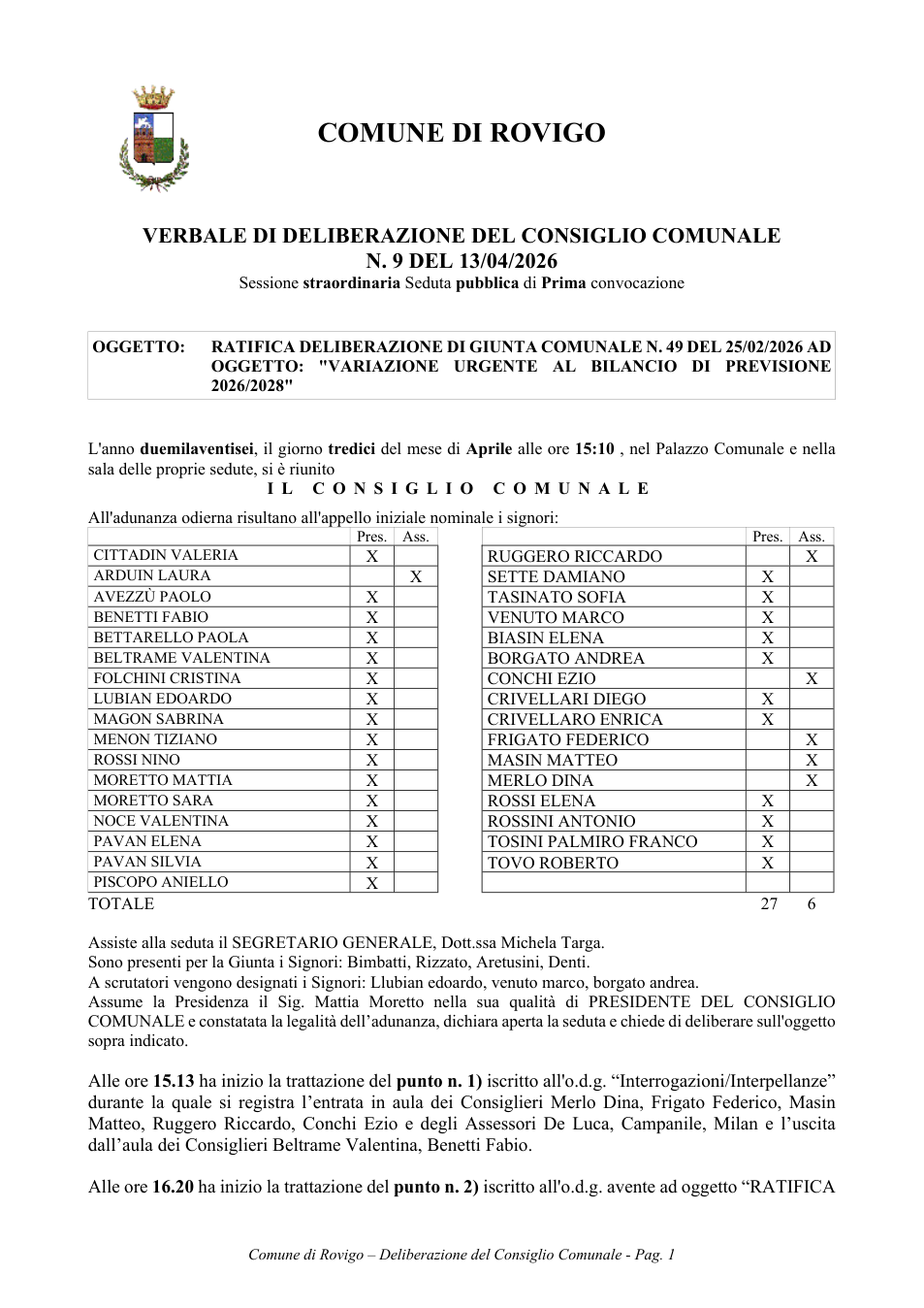 Pagina 1 del documento