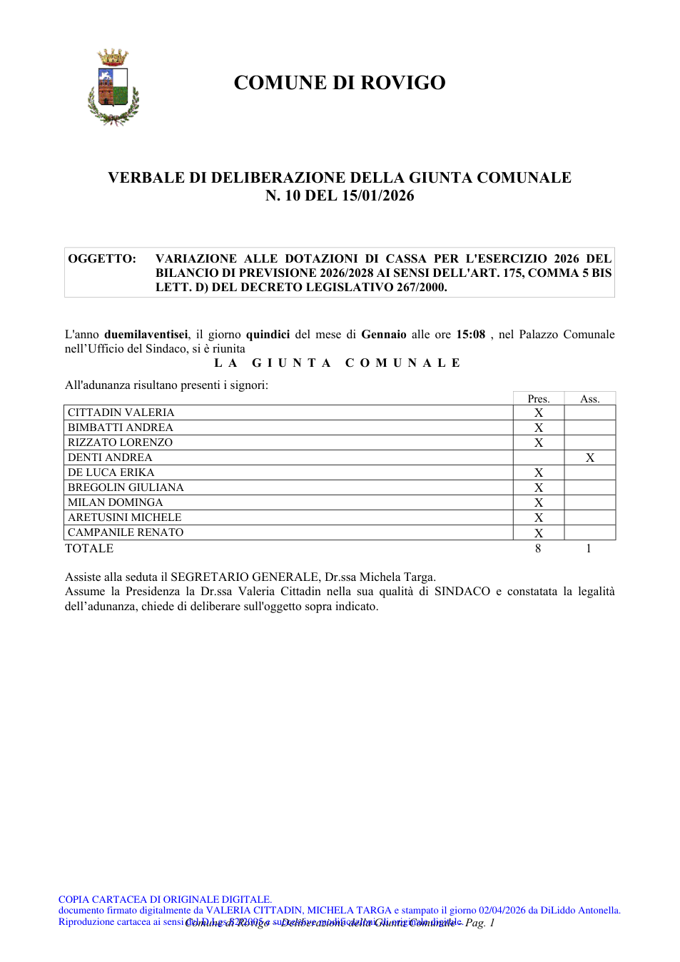 Pagina 1 del documento