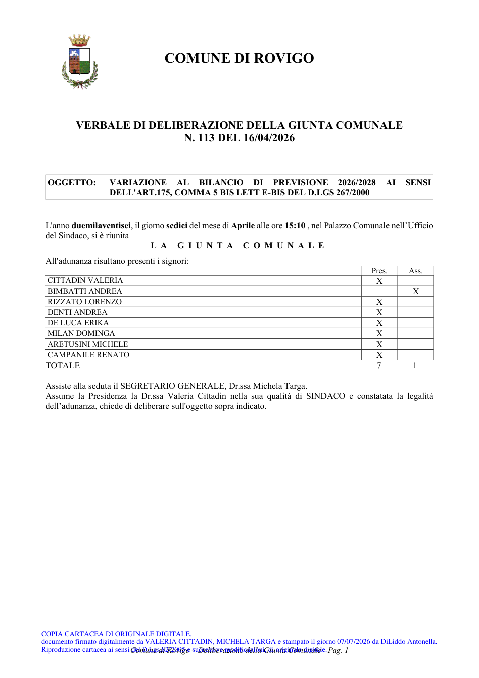 Pagina 1 del documento