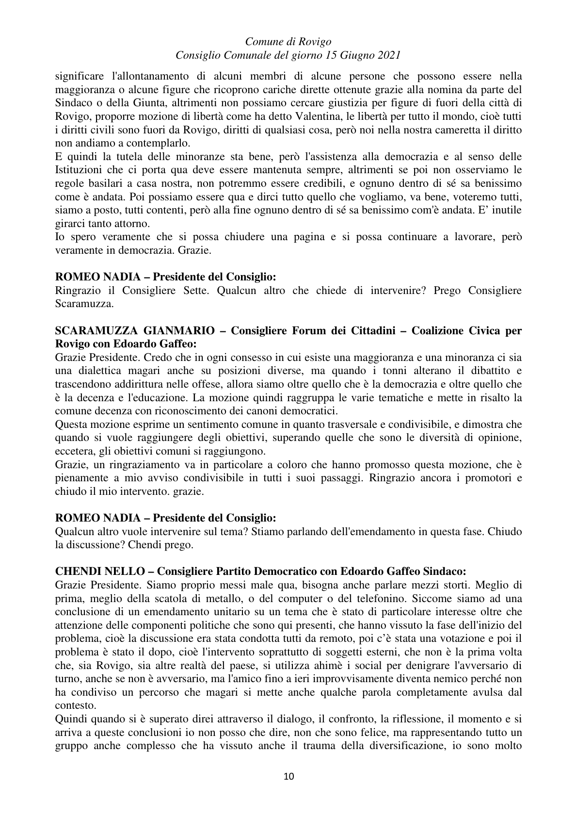 Pagina 10 del verbale