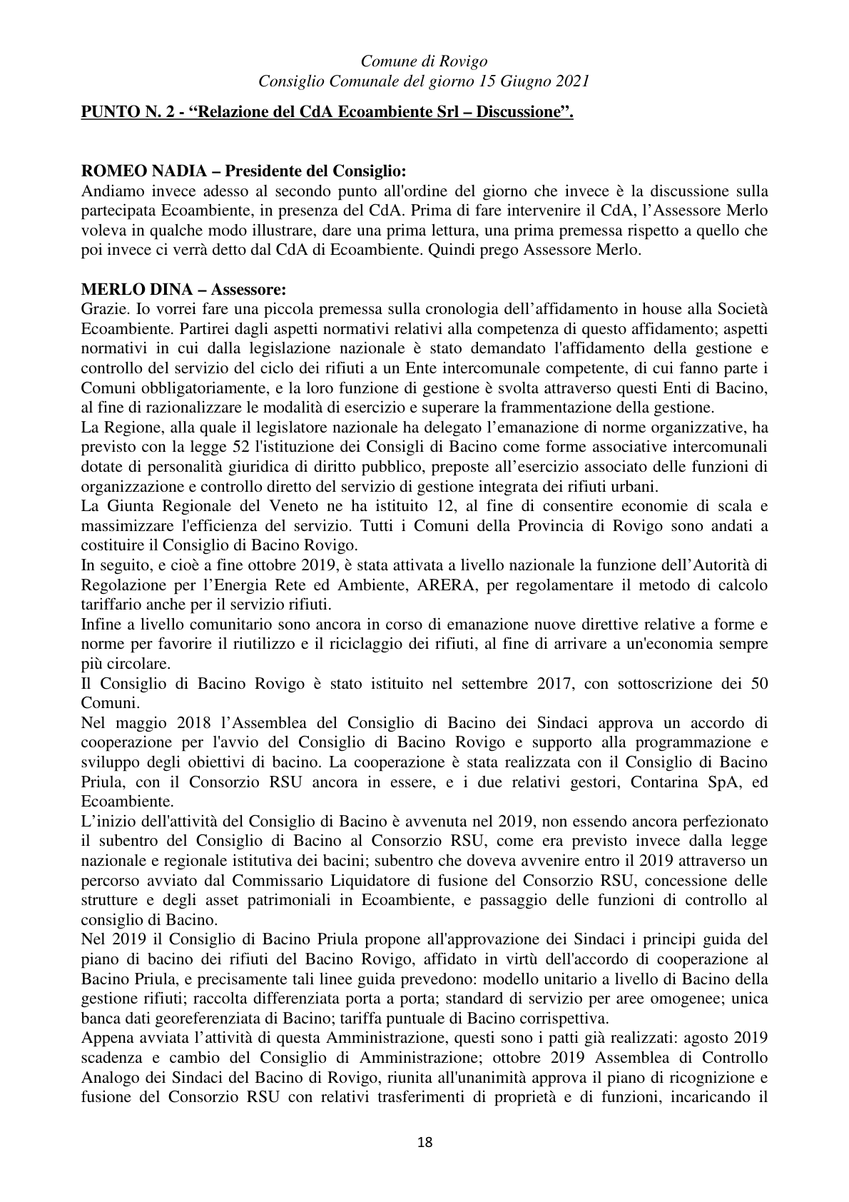 Pagina 18 del verbale