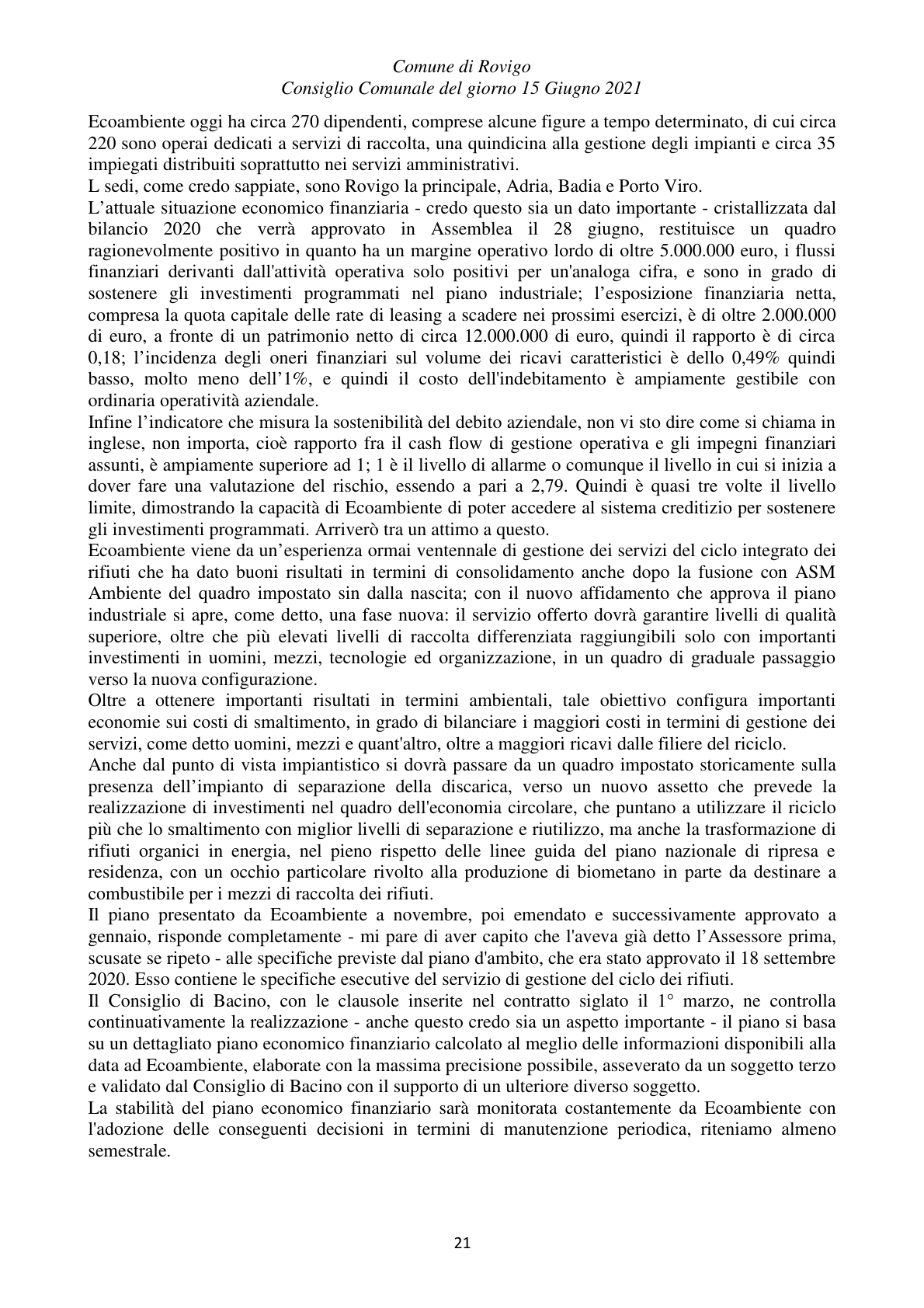 Pagina 21 del verbale