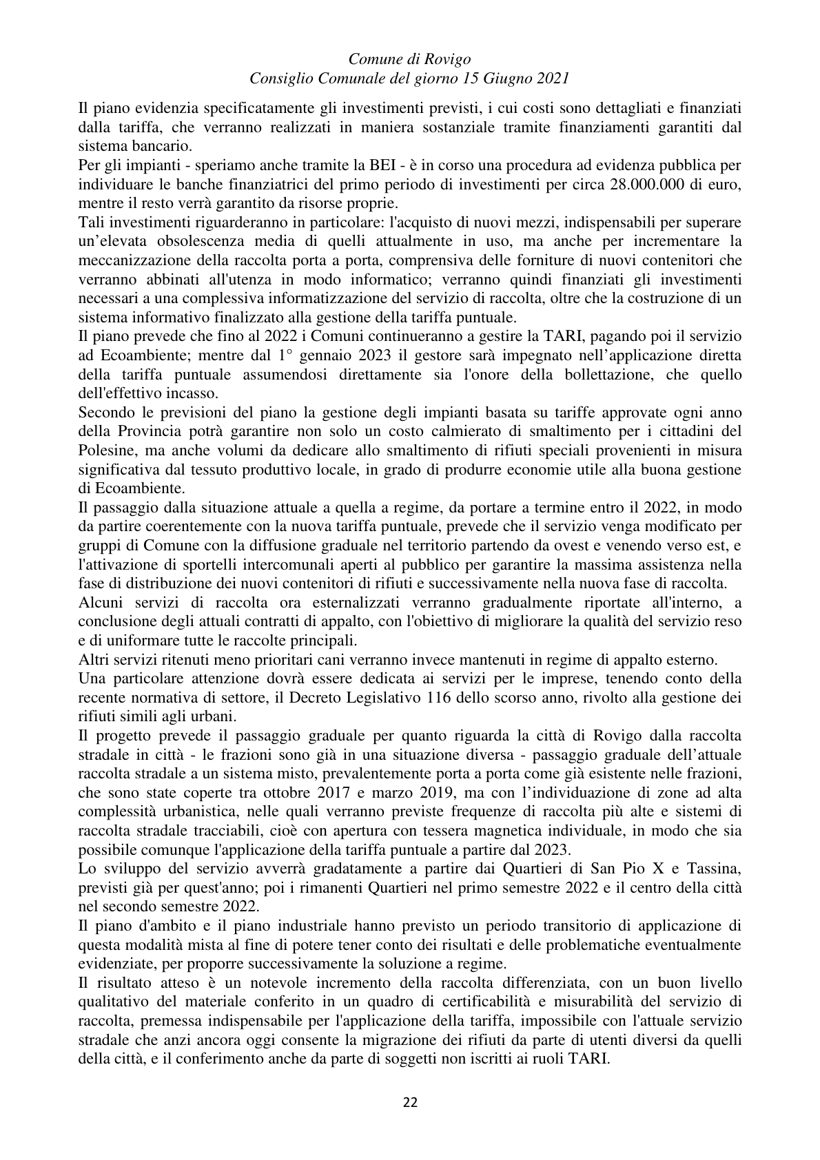Pagina 22 del verbale