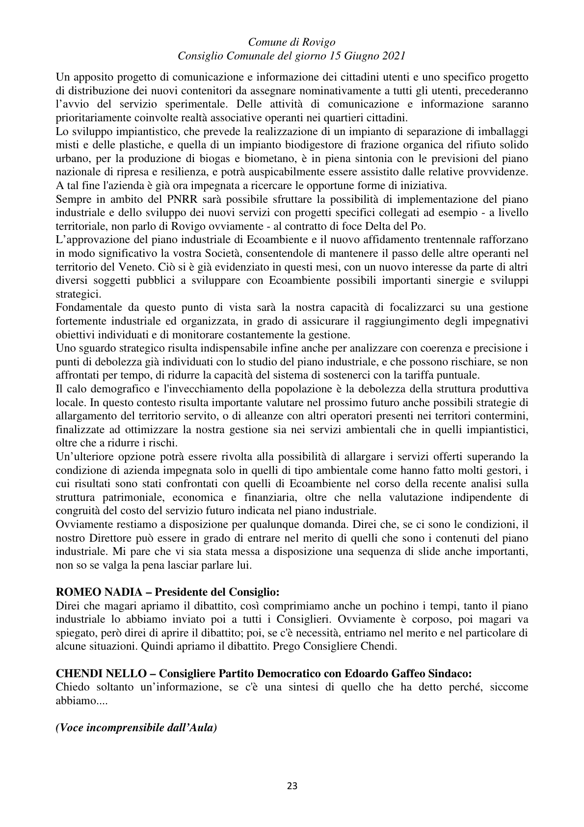 Pagina 23 del verbale