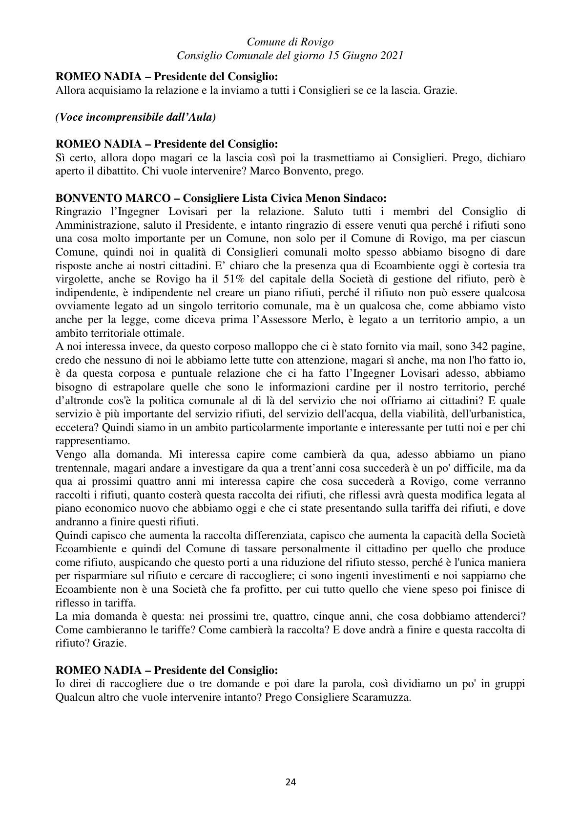 Pagina 24 del verbale