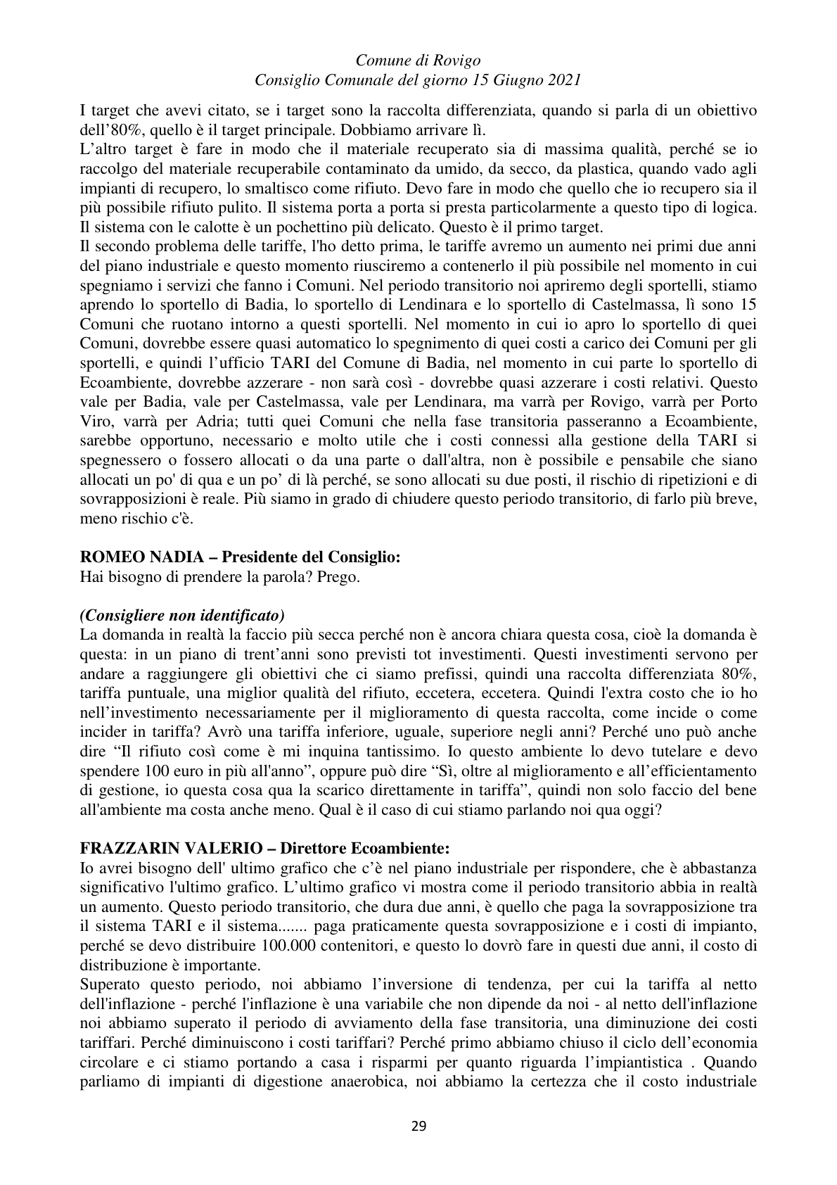 Pagina 29 del verbale