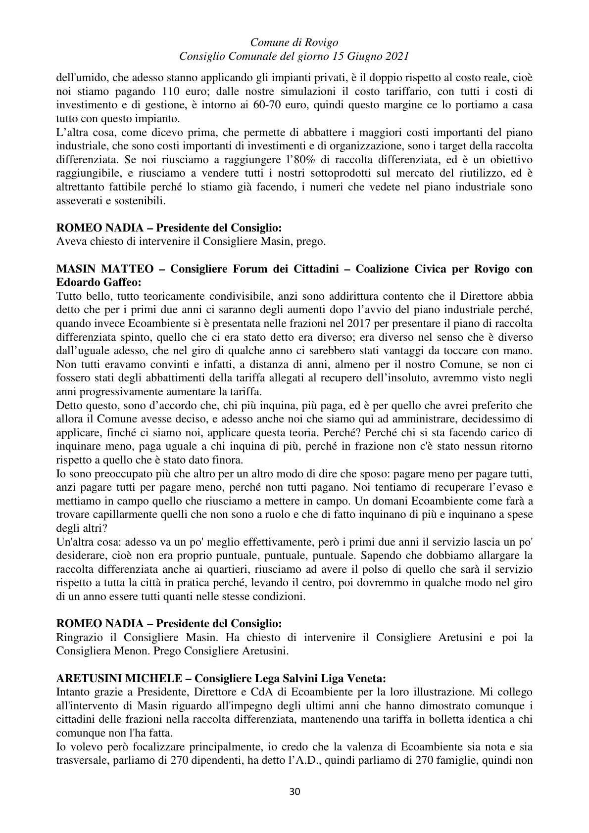 Pagina 30 del verbale