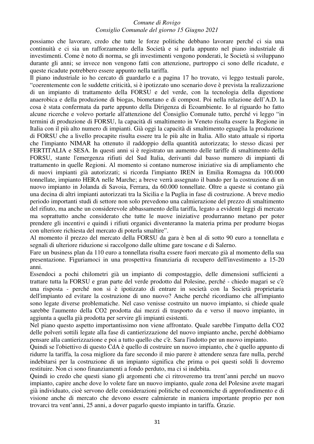Pagina 31 del verbale