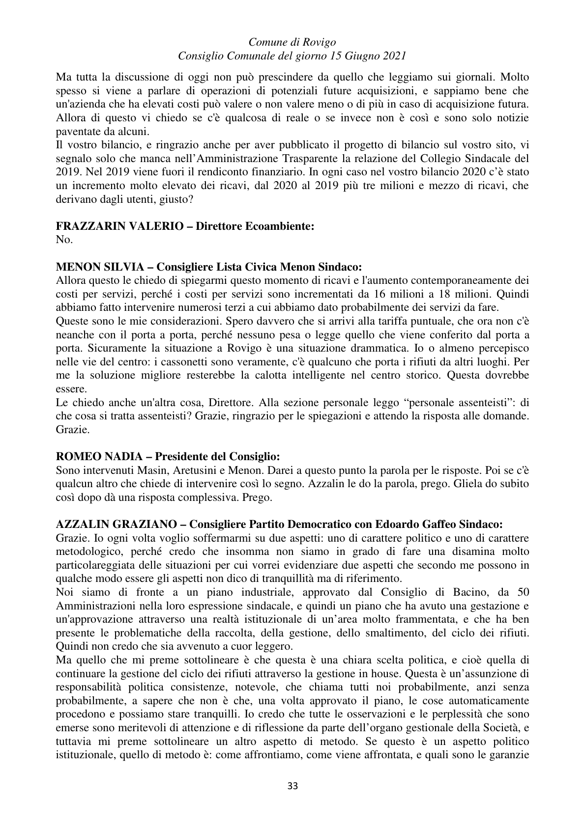 Pagina 33 del verbale