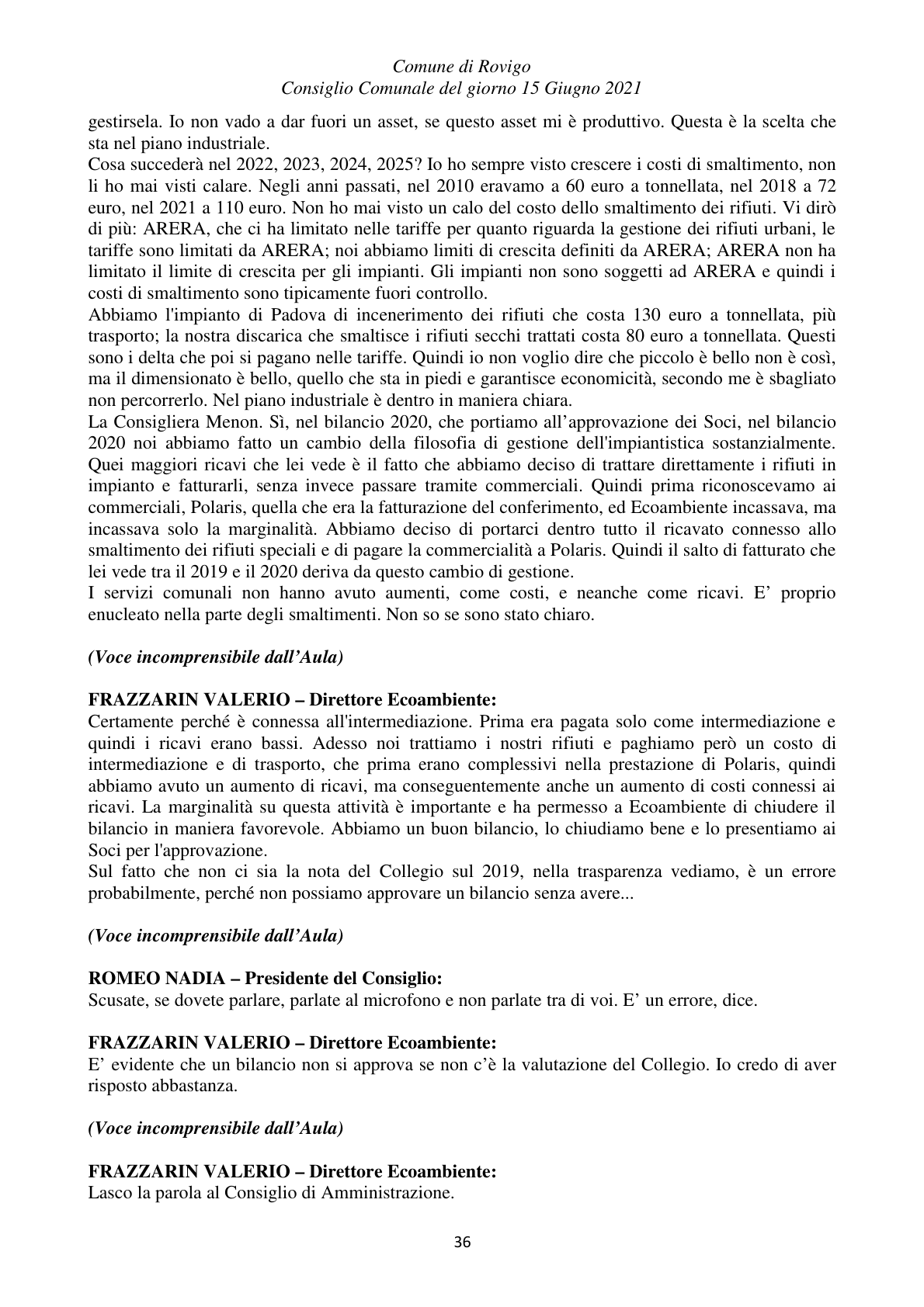 Pagina 36 del verbale