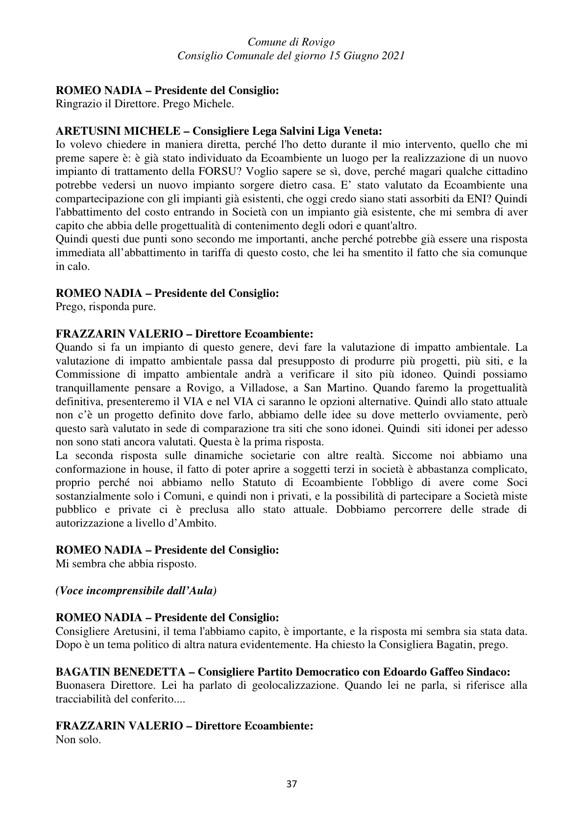 Pagina 37 del verbale