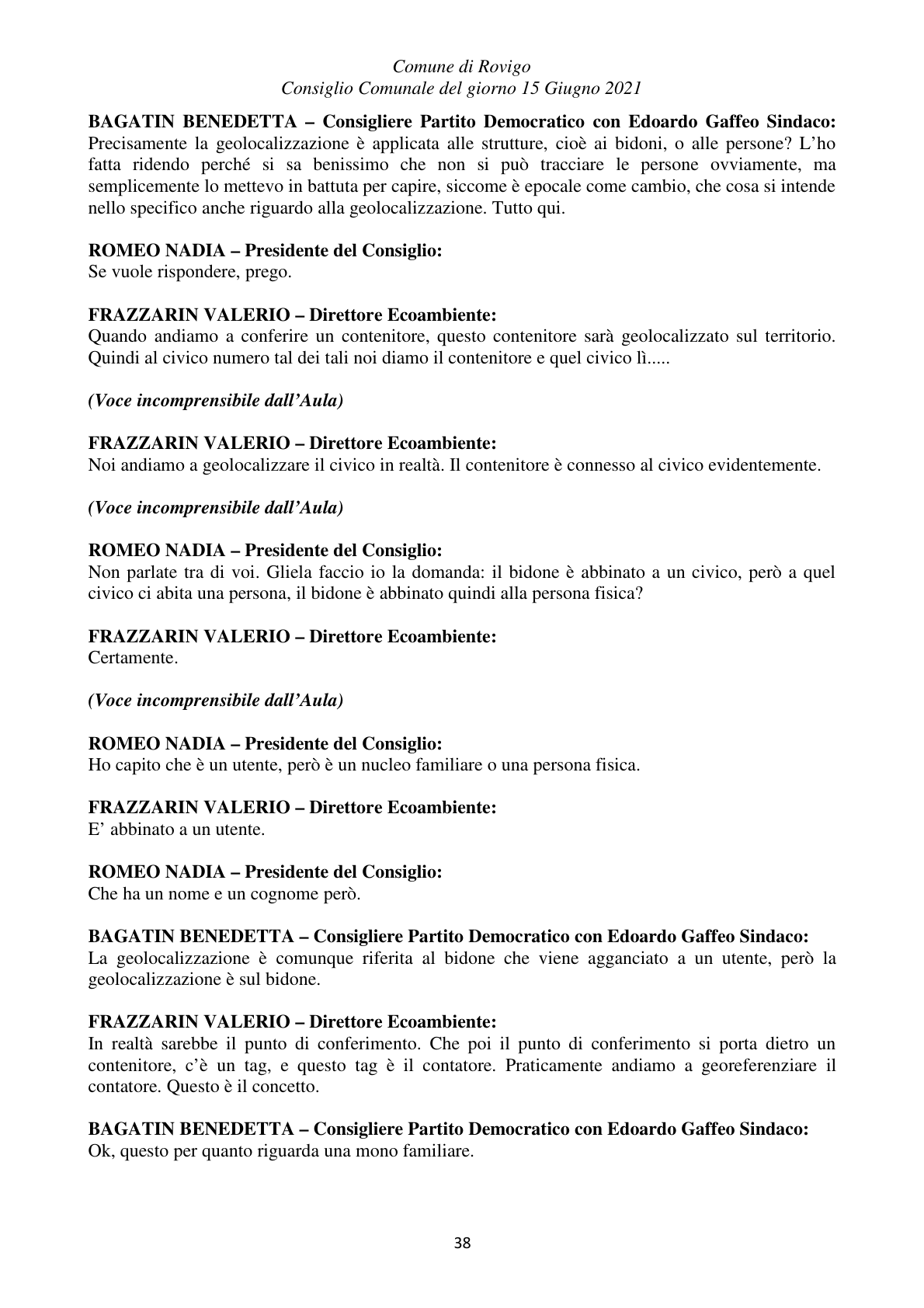 Pagina 38 del verbale