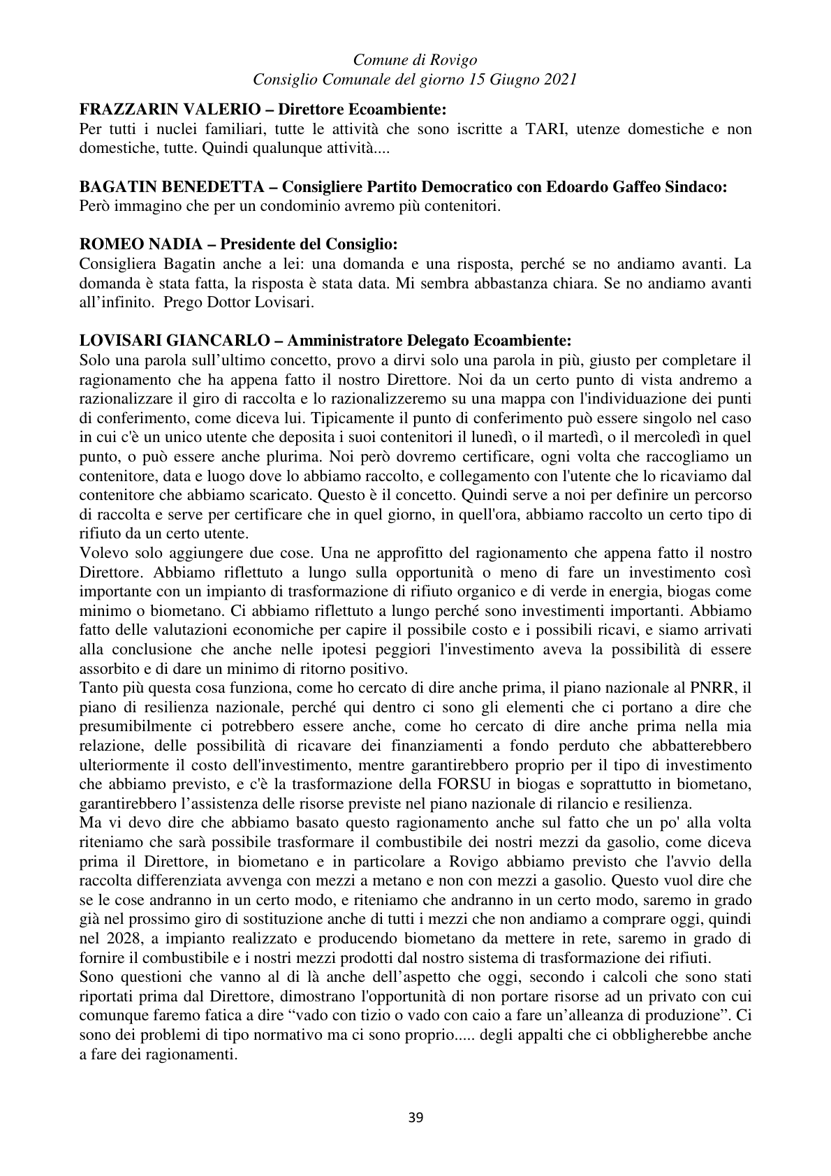 Pagina 39 del verbale