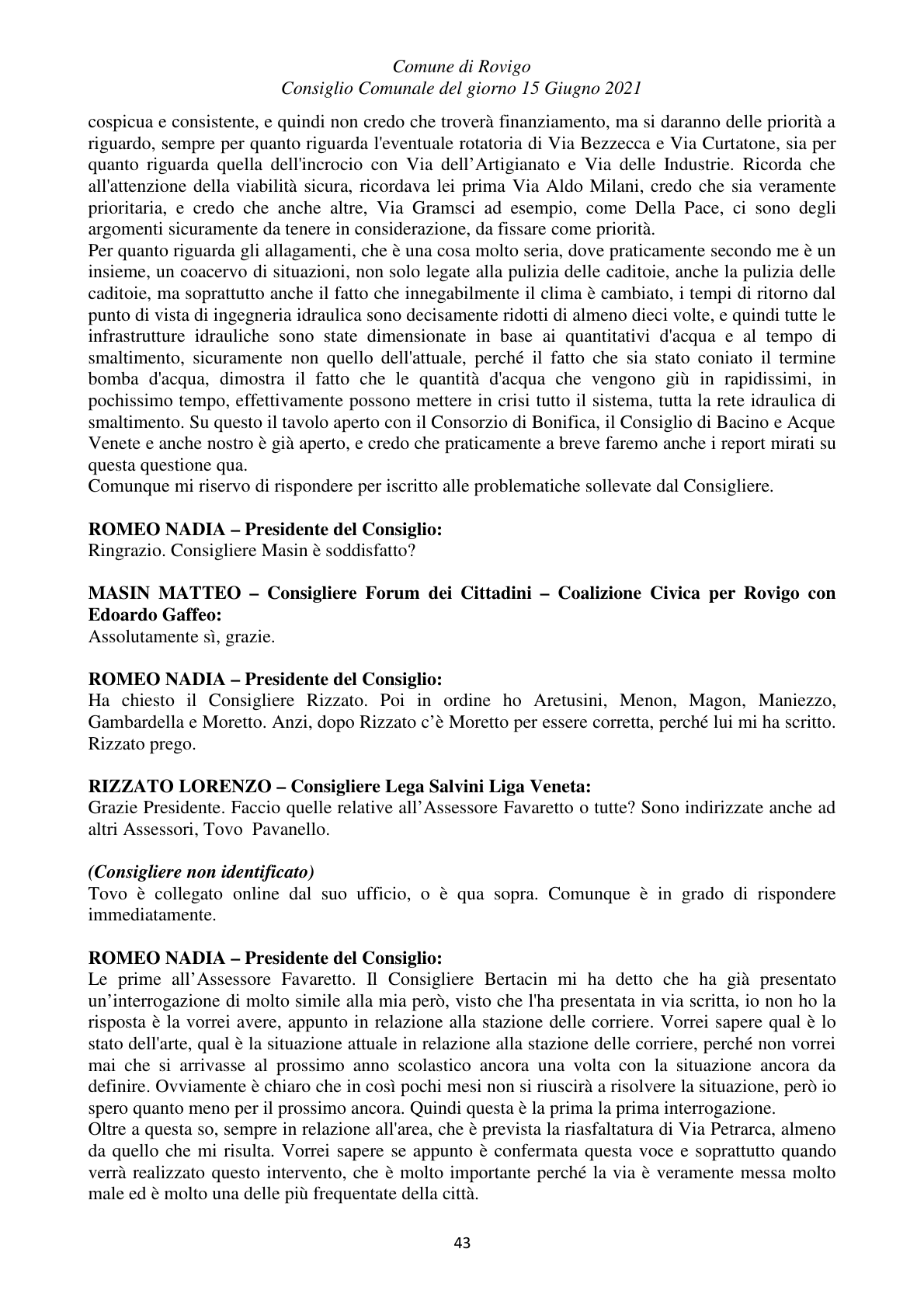 Pagina 43 del verbale