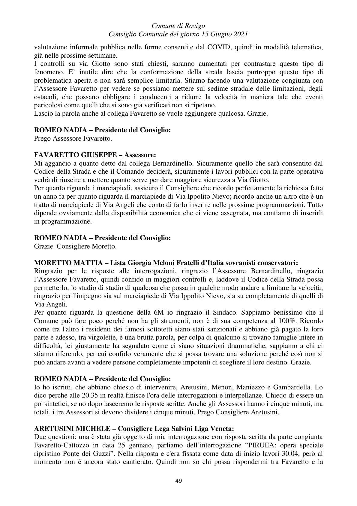 Pagina 49 del verbale