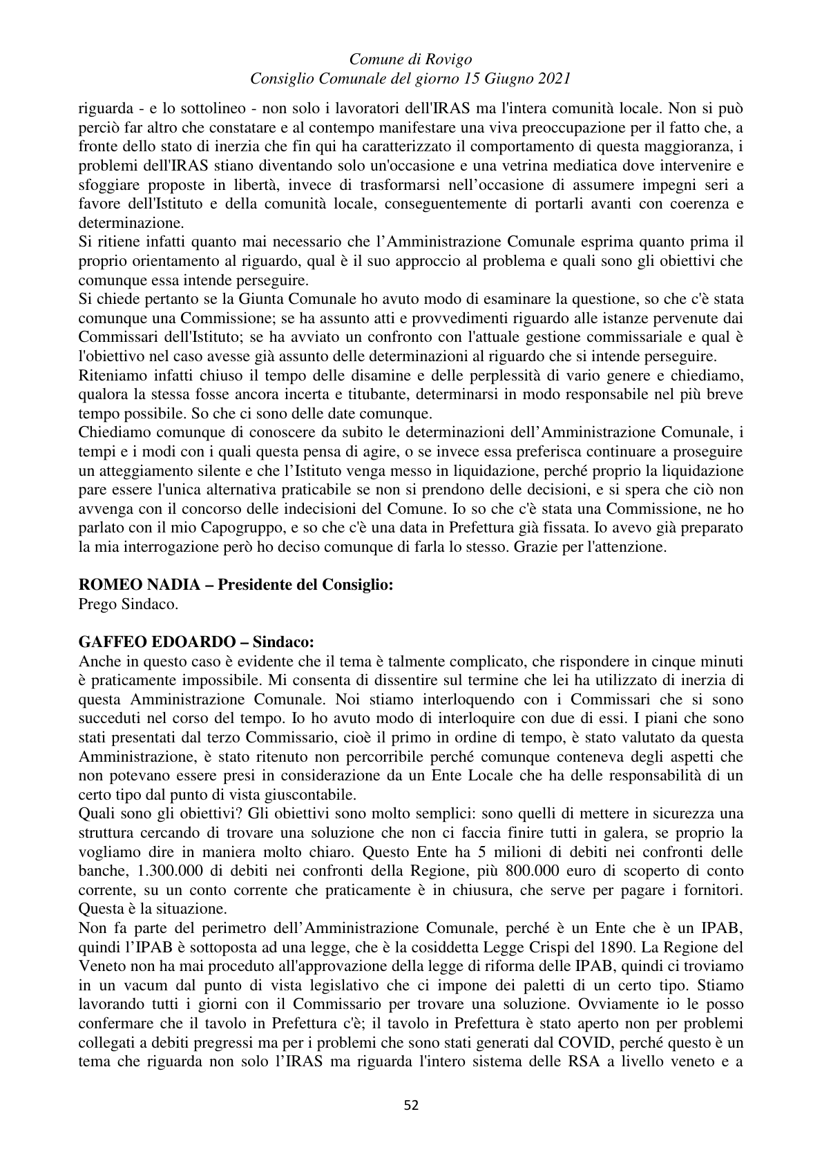 Pagina 52 del verbale
