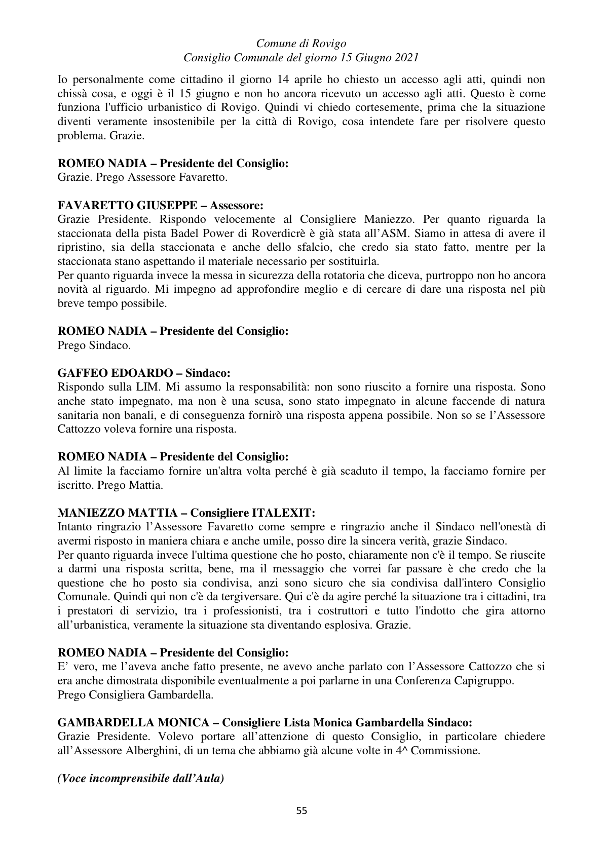 Pagina 55 del verbale