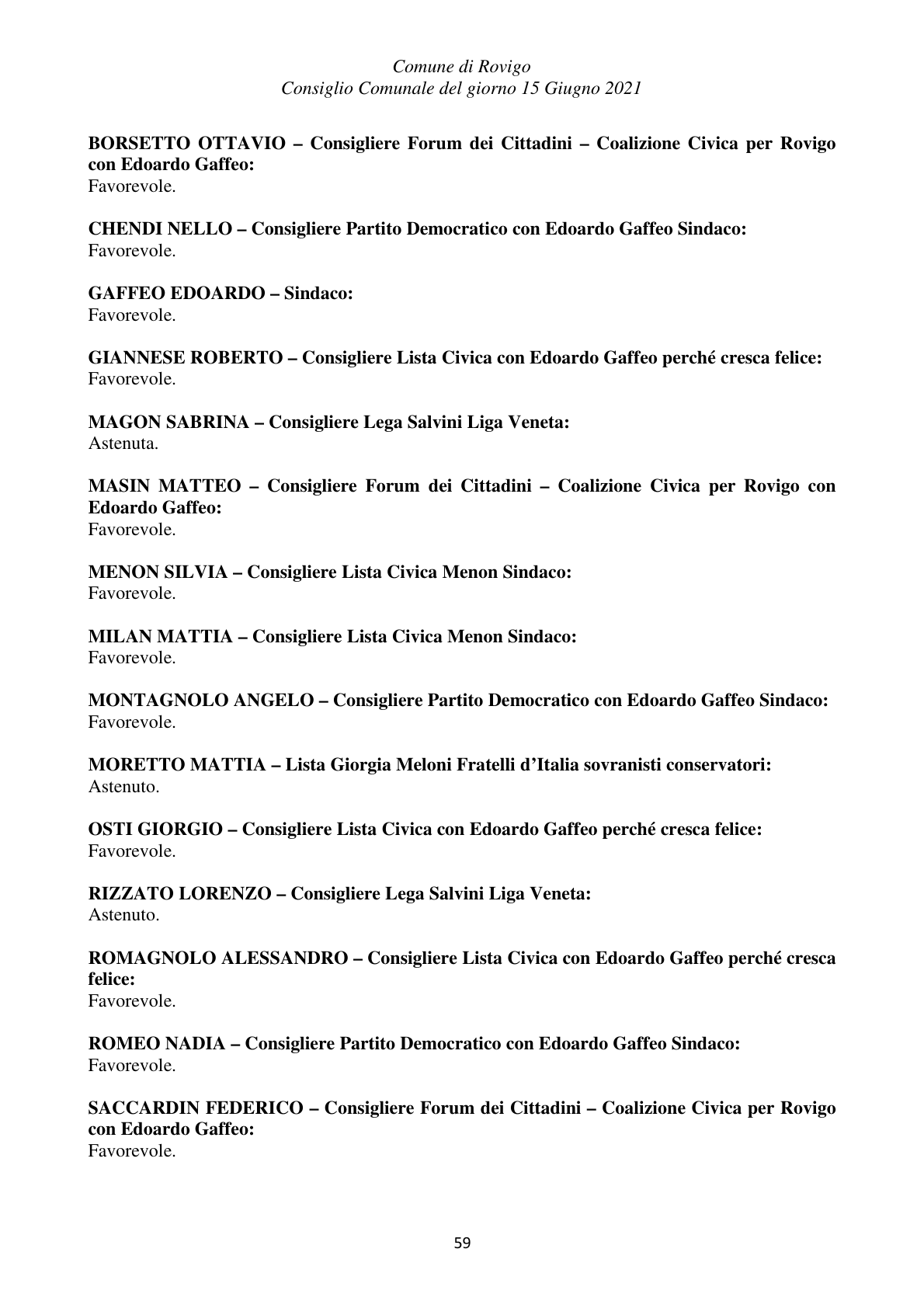 Pagina 59 del verbale