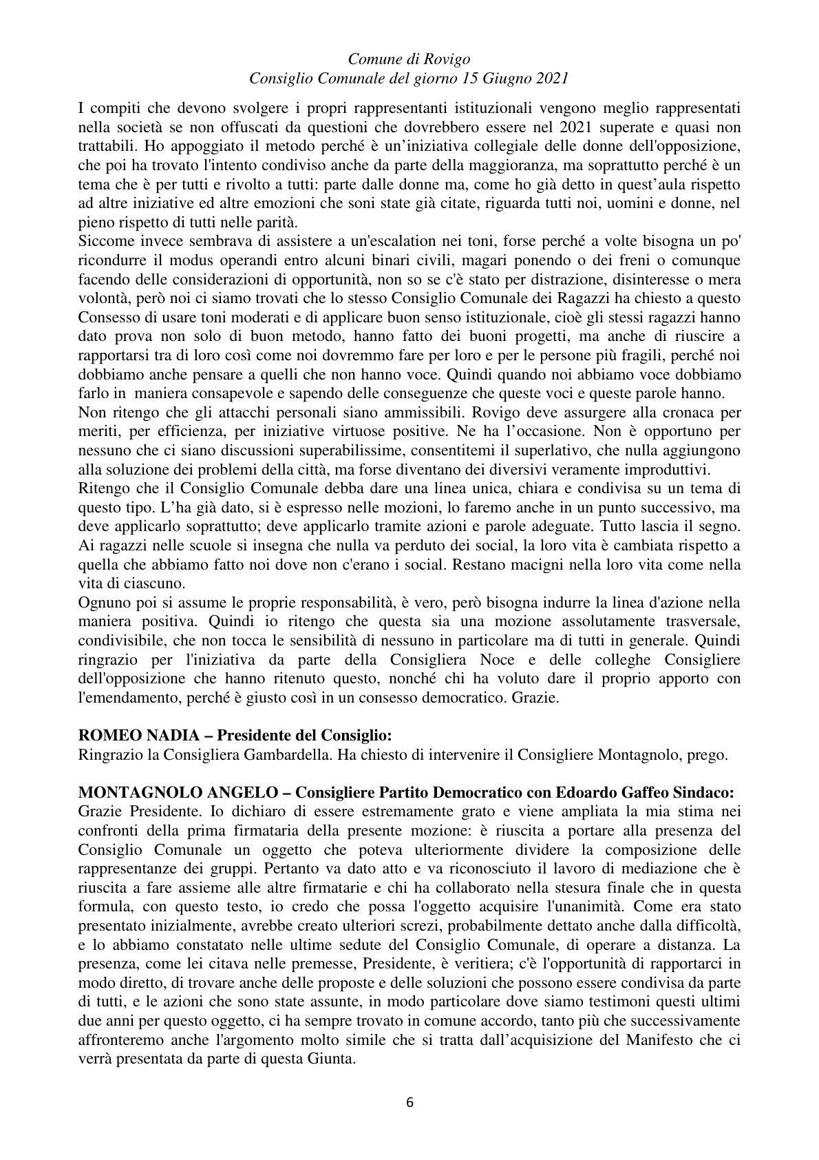 Pagina 6 del verbale