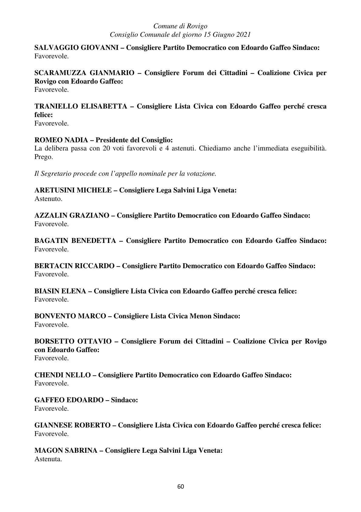 Pagina 60 del verbale