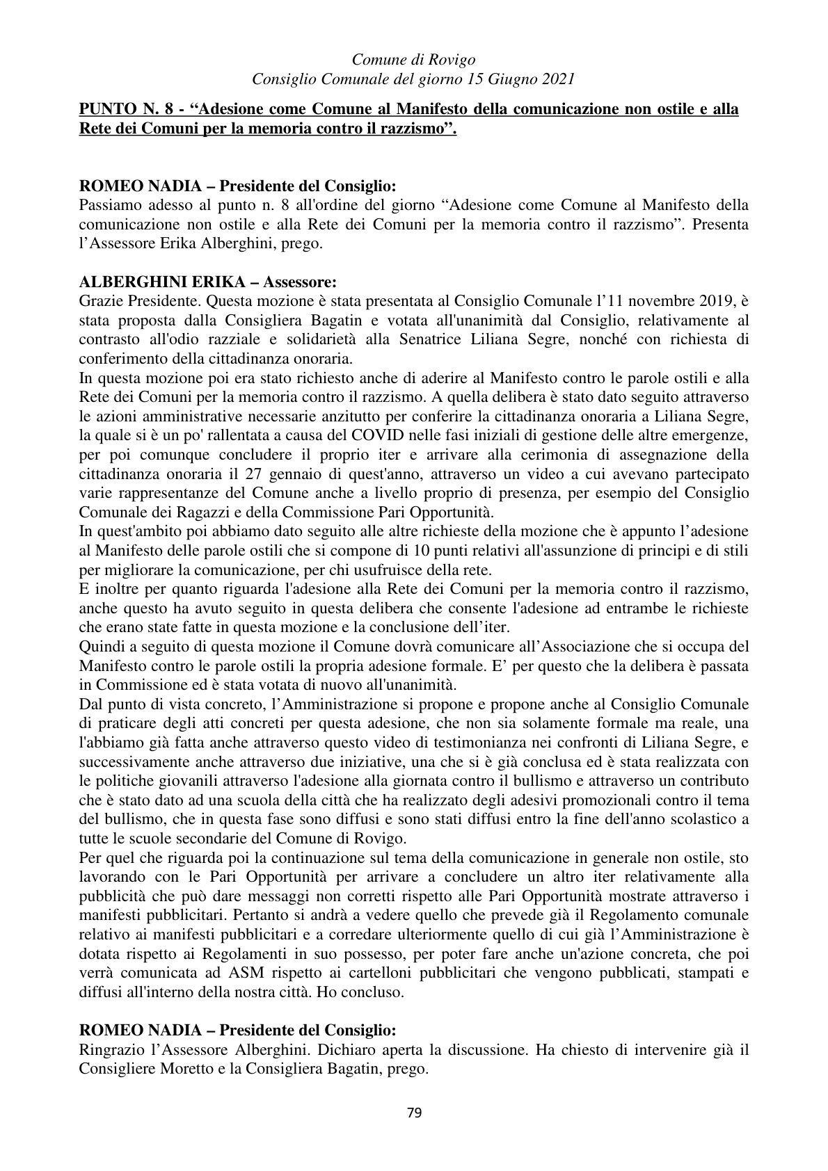 Pagina 79 del verbale