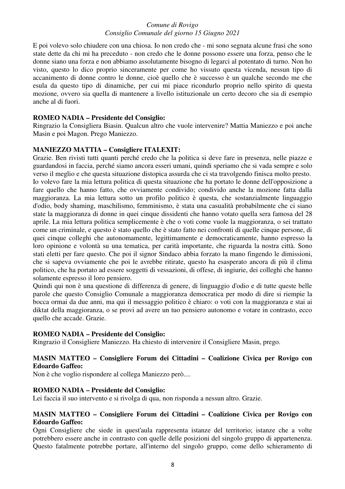 Pagina 8 del verbale