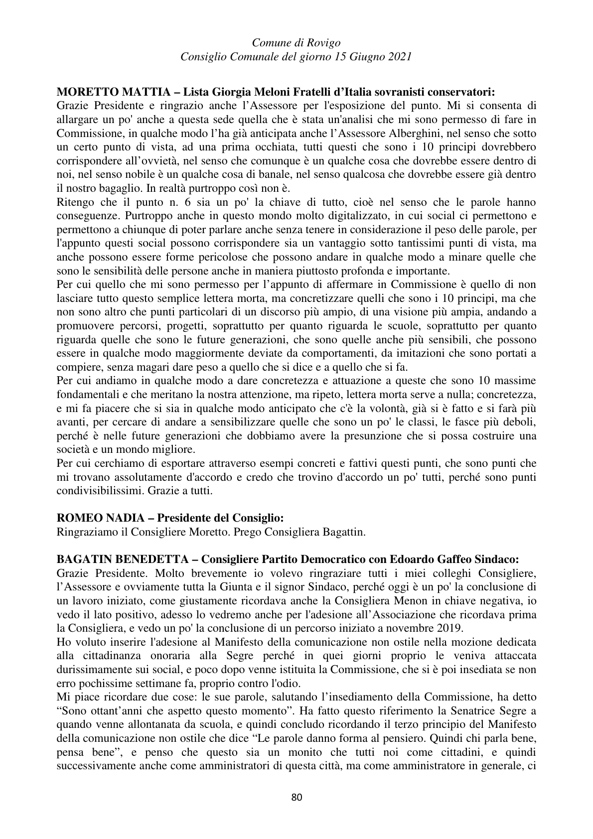 Pagina 80 del verbale