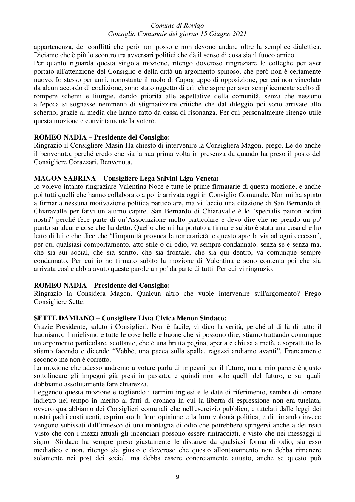 Pagina 9 del verbale