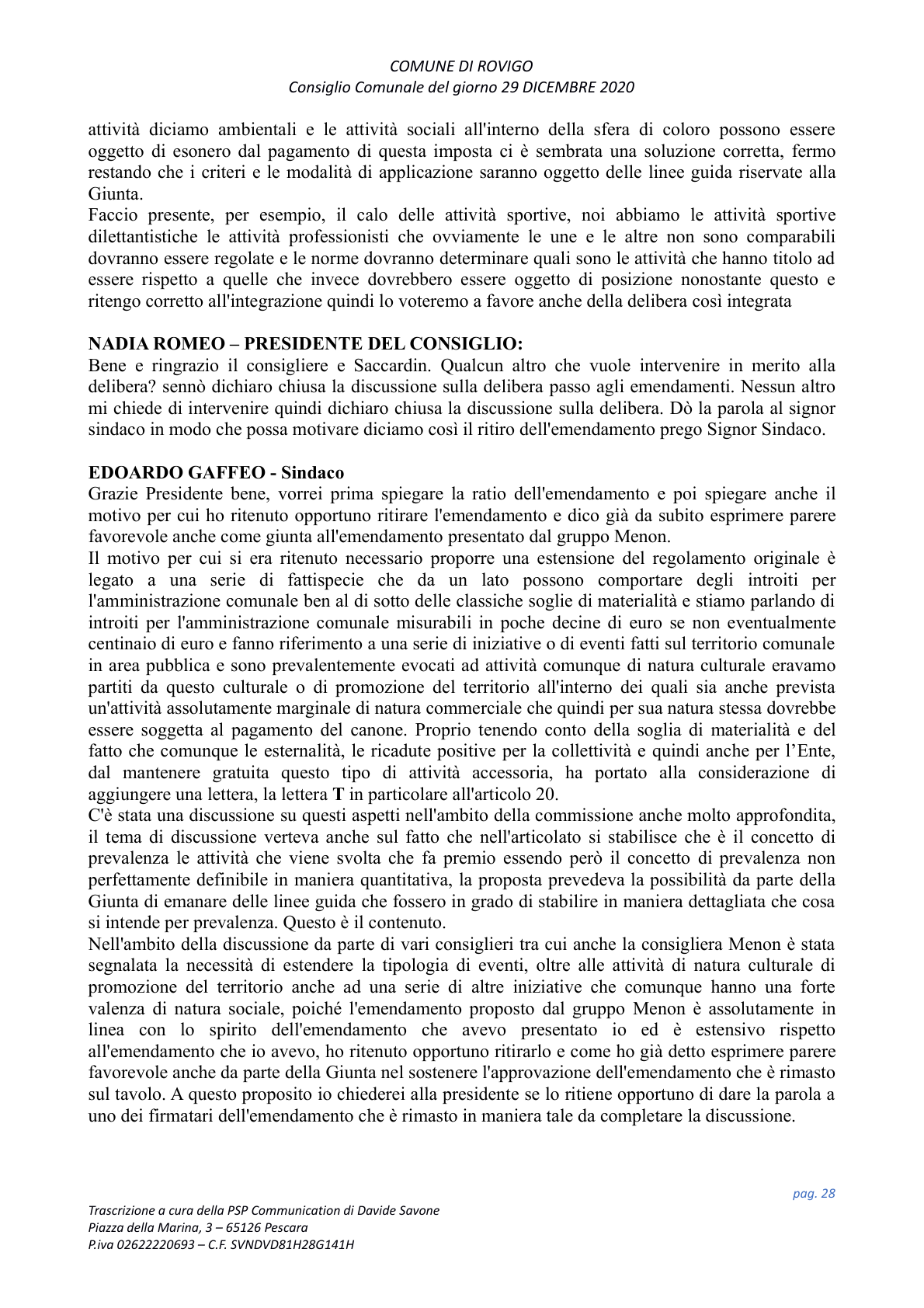 Pagina 28 del verbale
