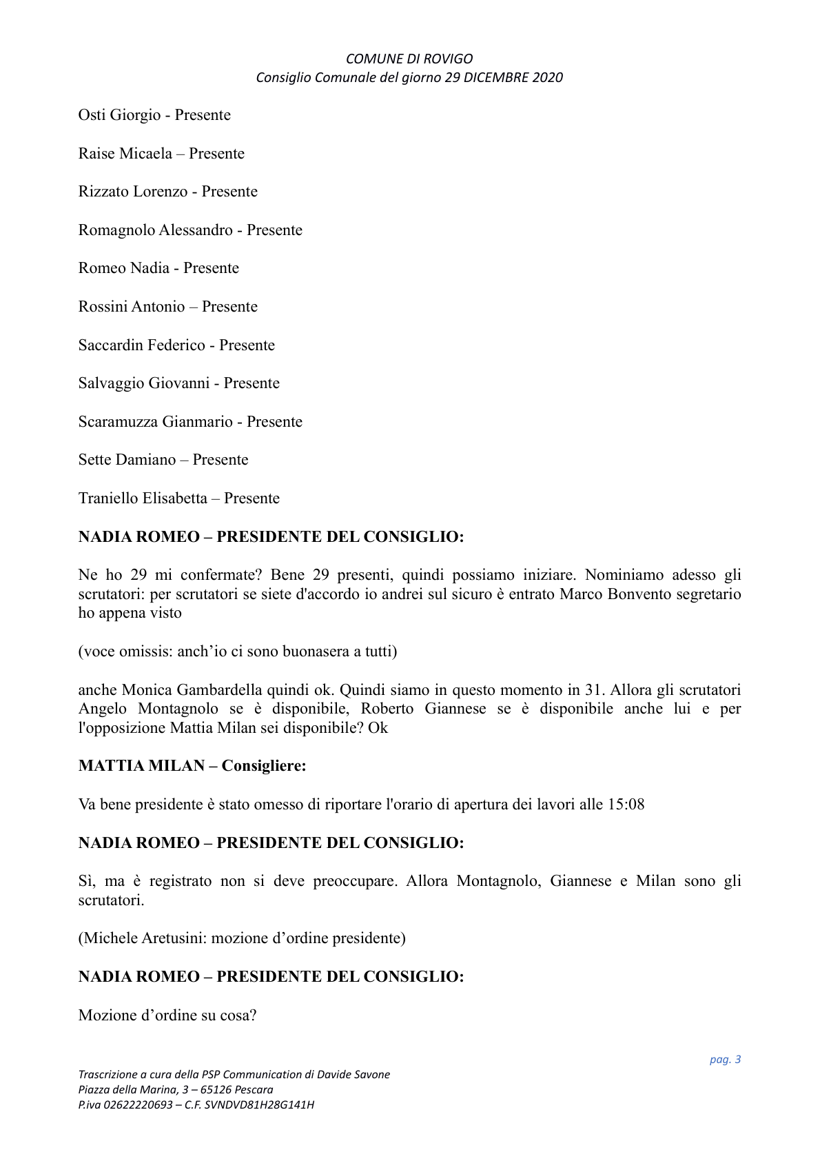 Pagina 3 del verbale