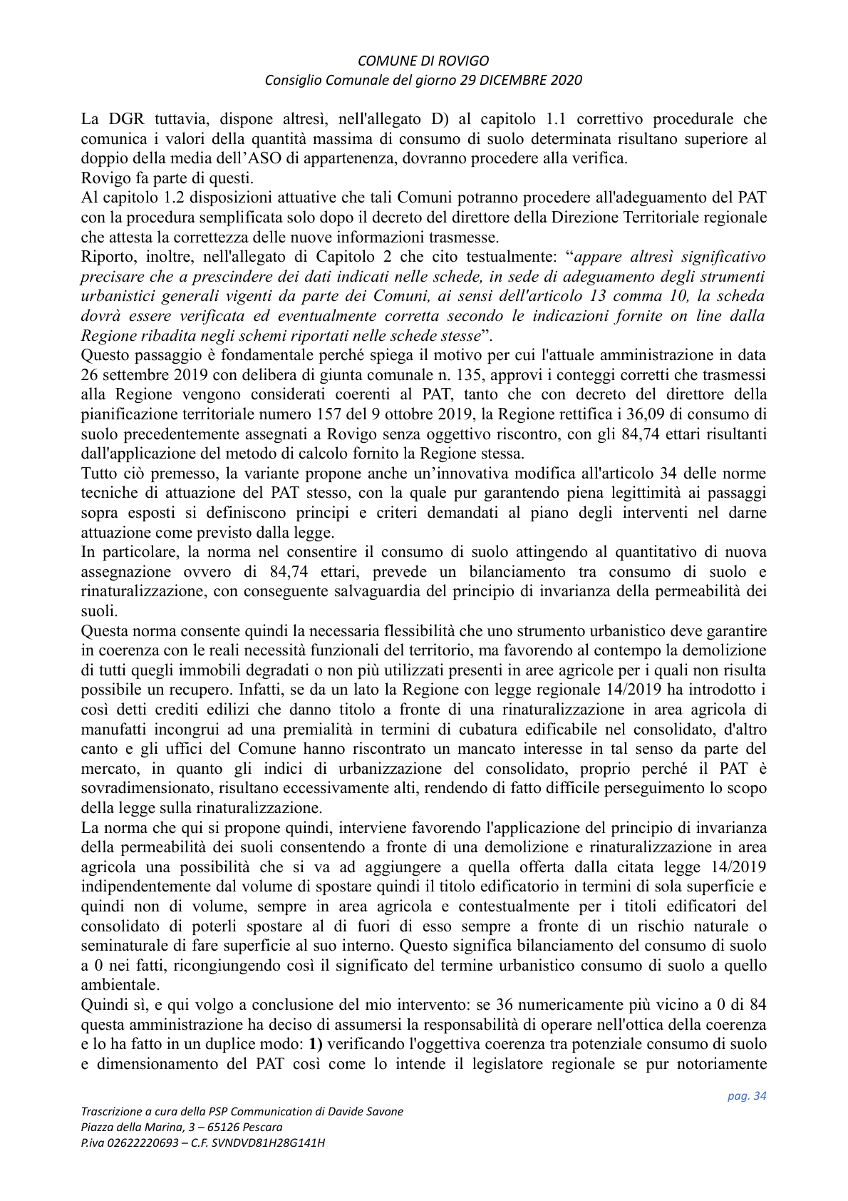 Pagina 34 del verbale