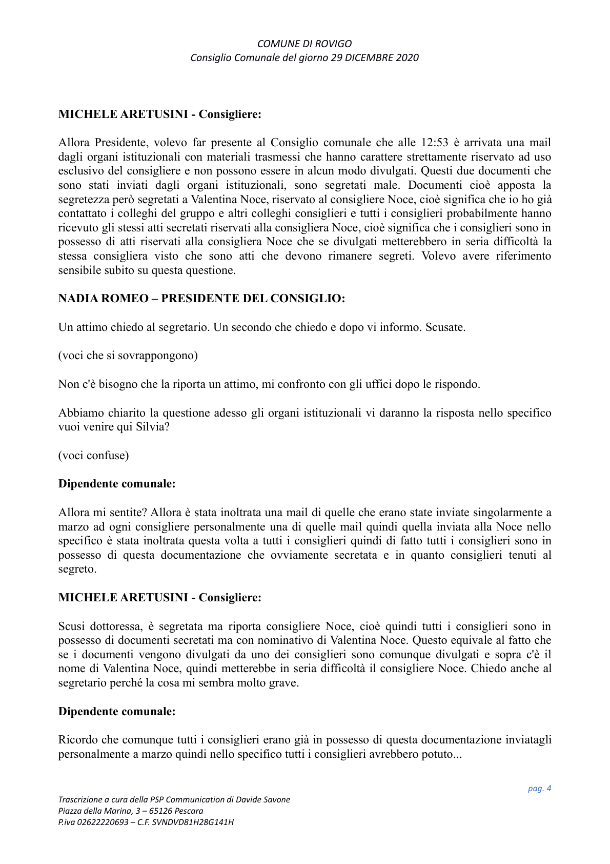 Pagina 4 del verbale