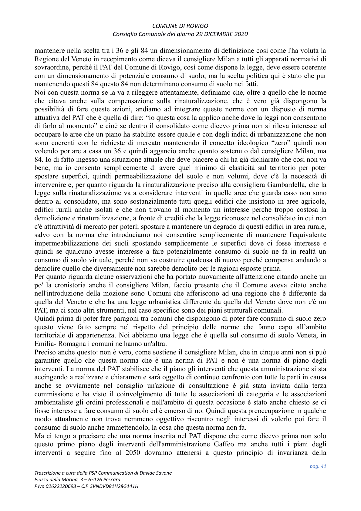 Pagina 41 del verbale