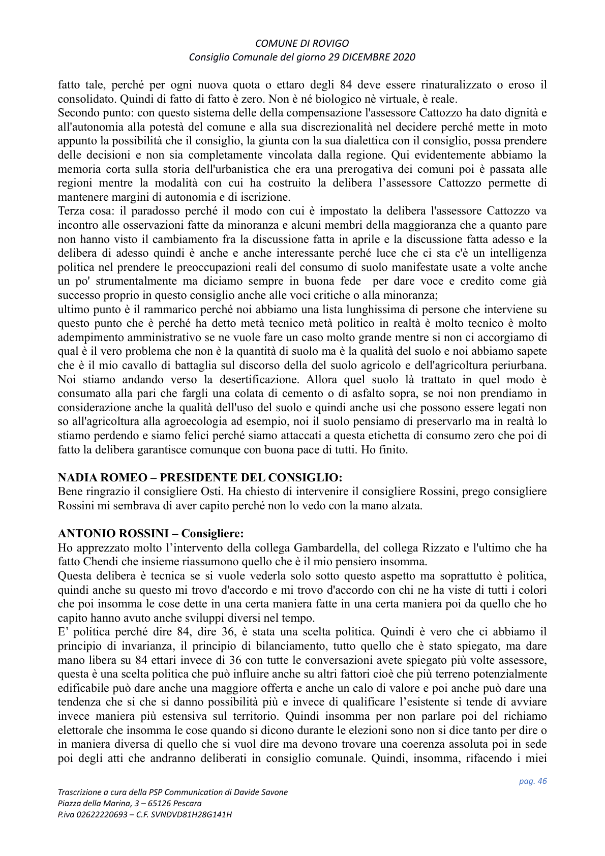 Pagina 46 del verbale