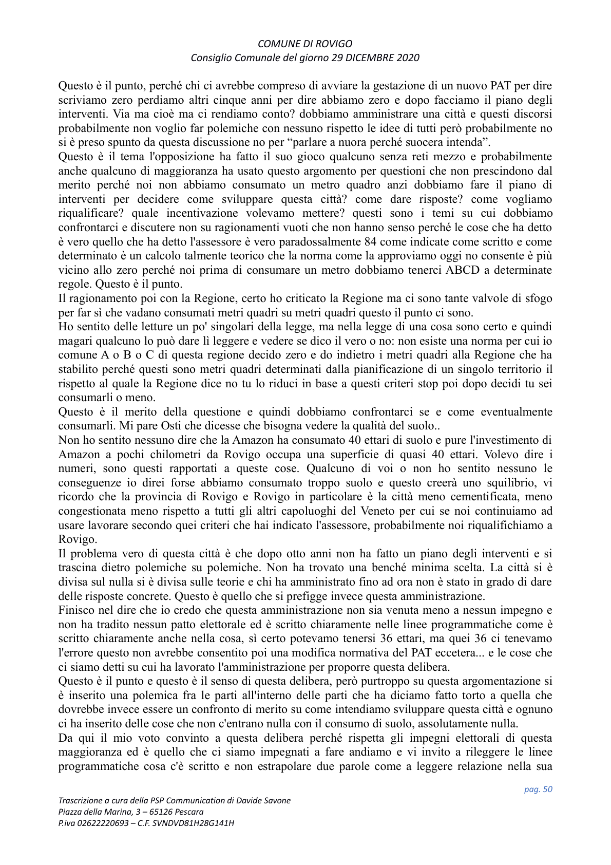 Pagina 50 del verbale