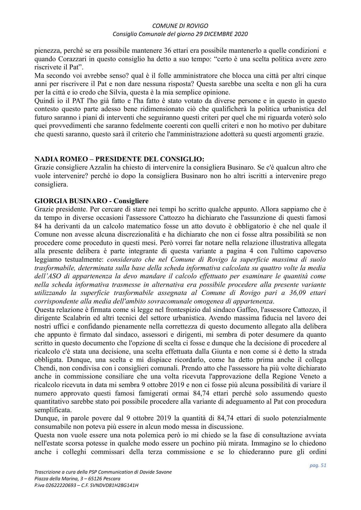 Pagina 51 del verbale