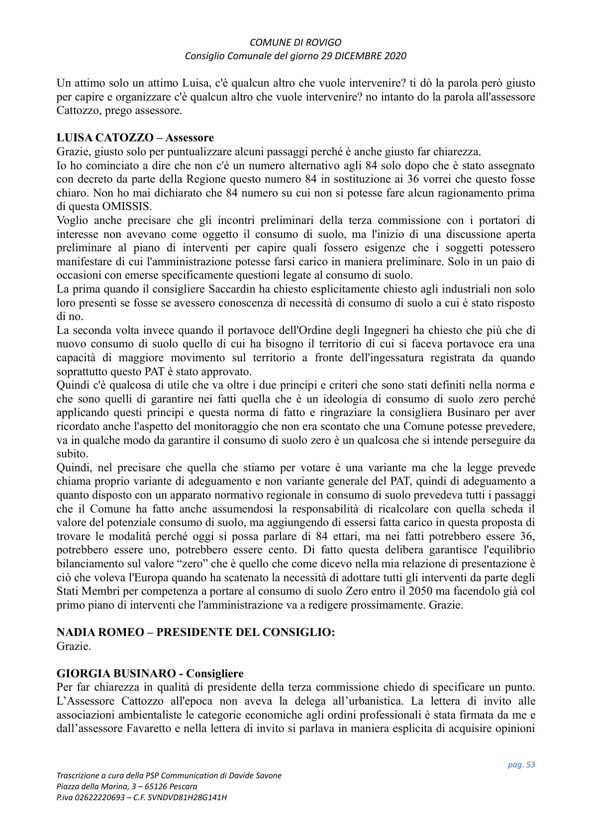 Pagina 53 del verbale