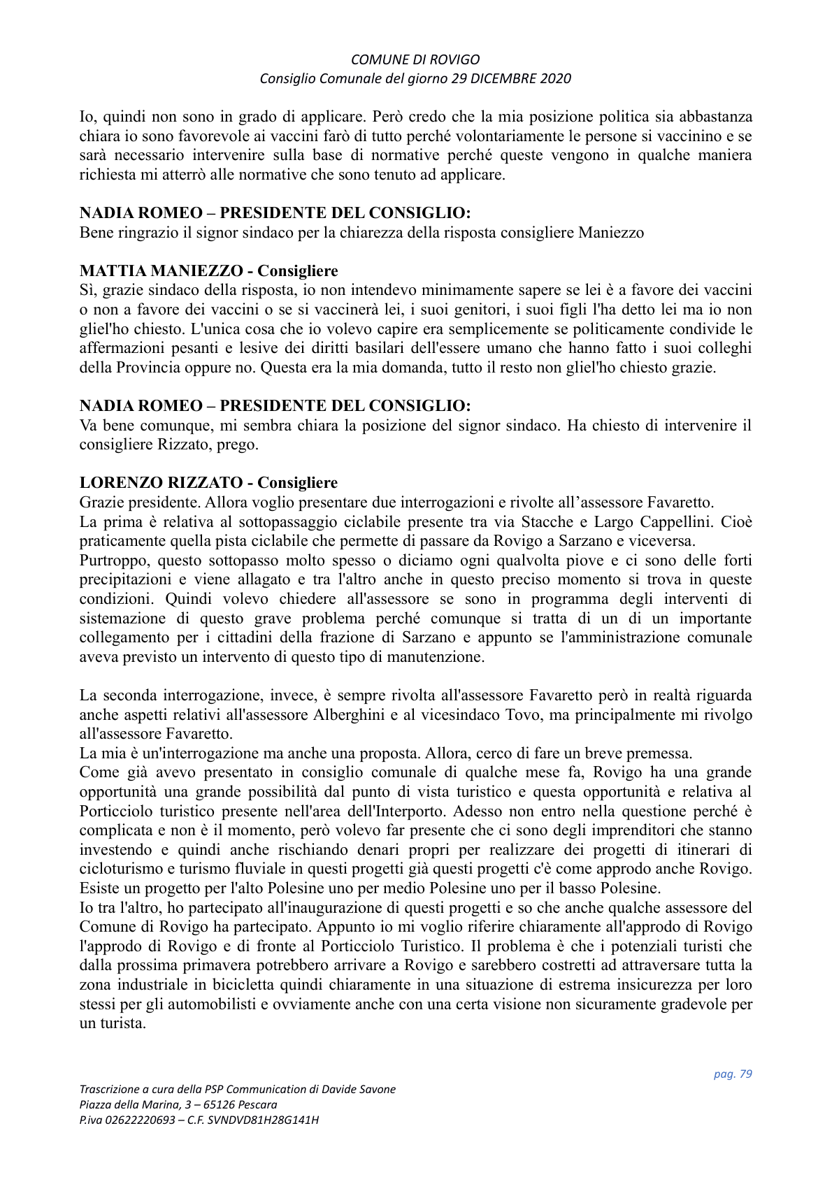 Pagina 79 del verbale