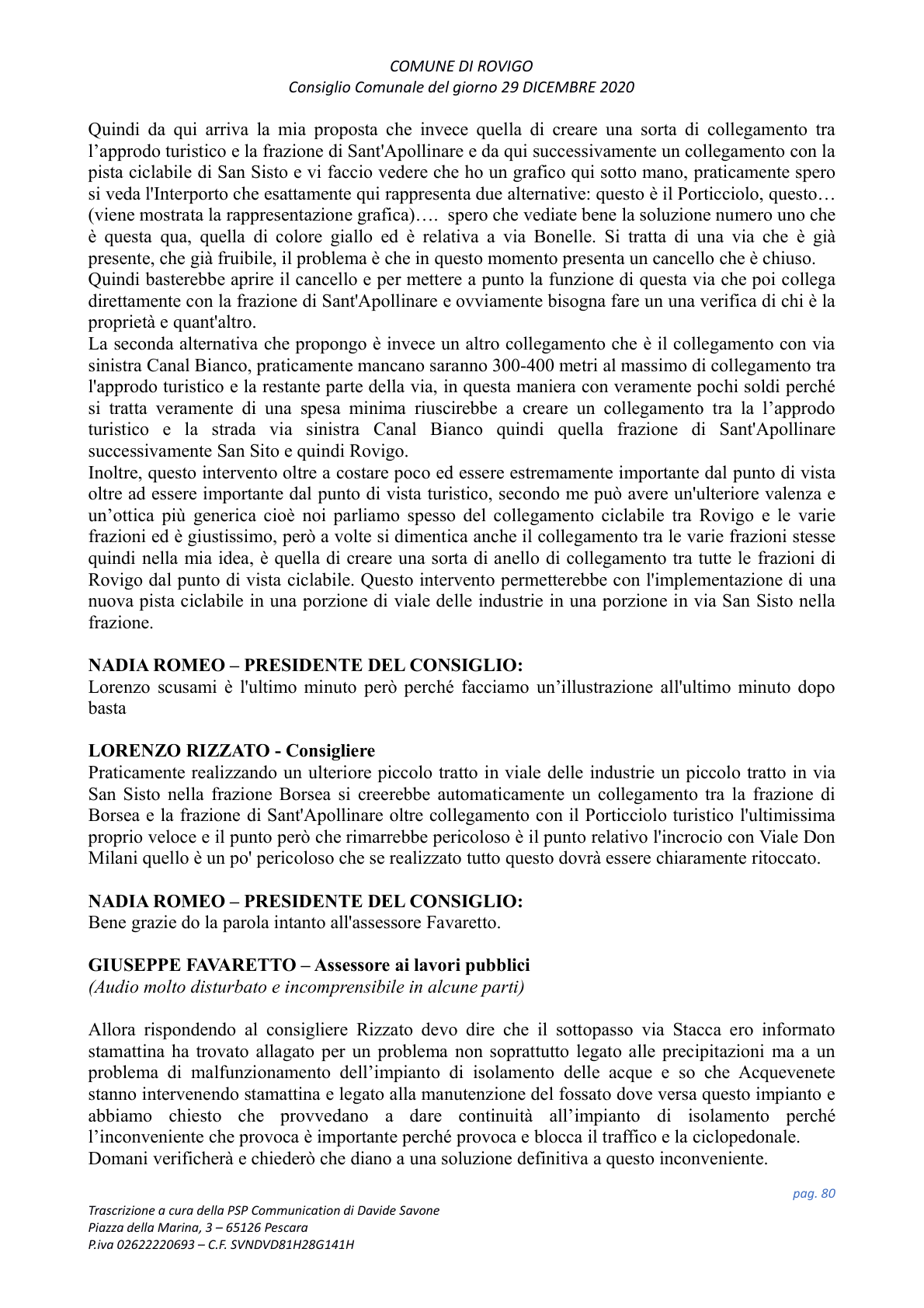 Pagina 80 del verbale