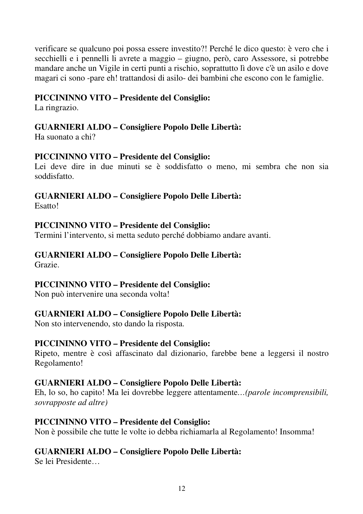 Pagina 12 del verbale