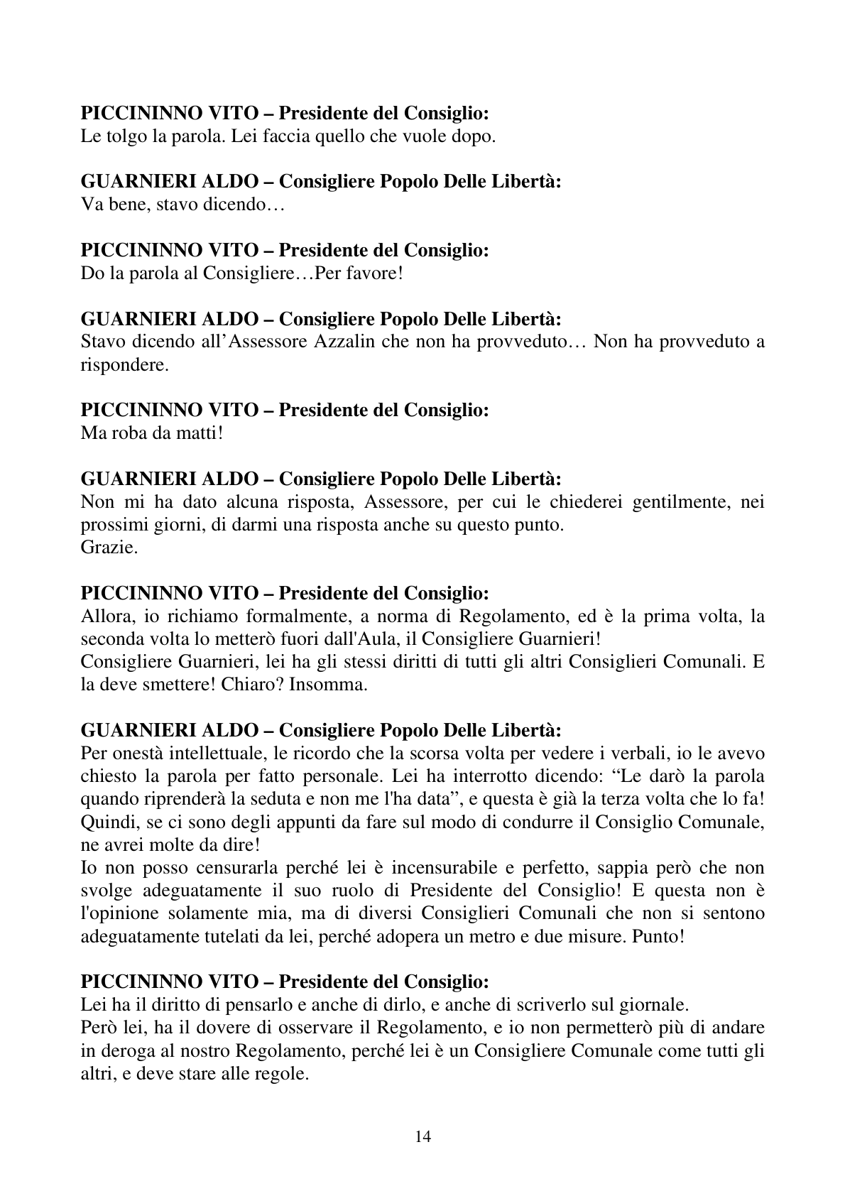 Pagina 14 del verbale