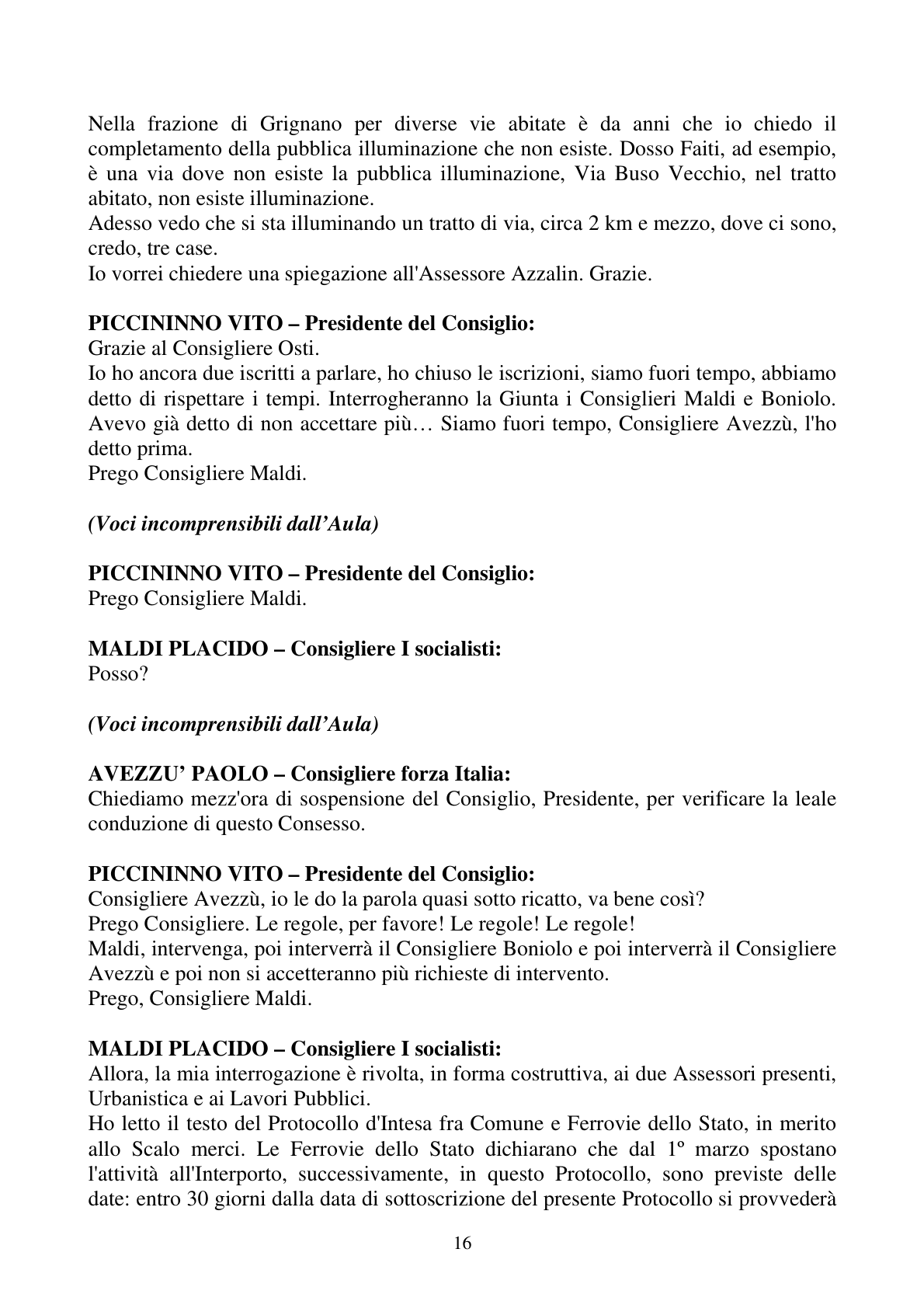 Pagina 16 del verbale