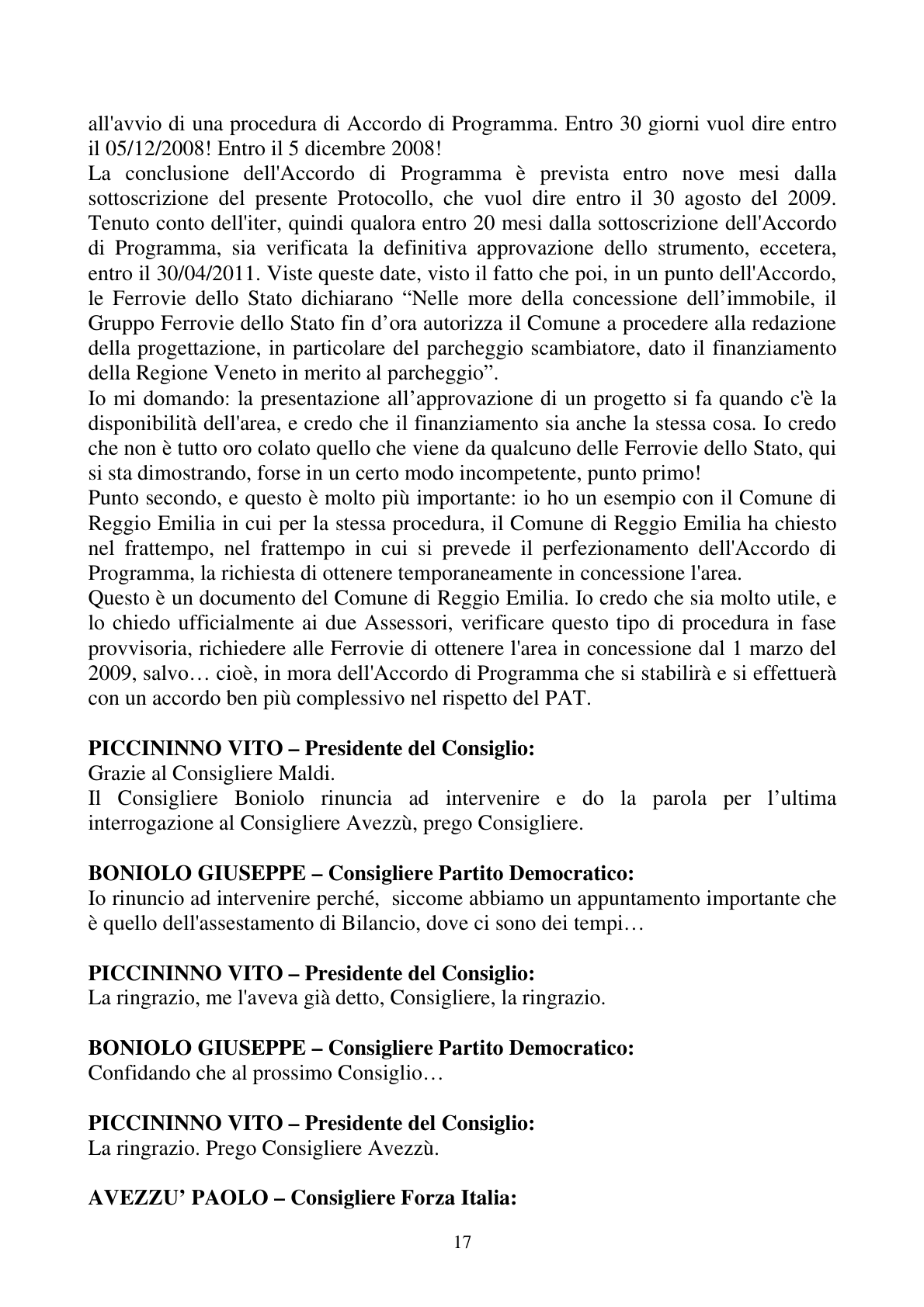 Pagina 17 del verbale