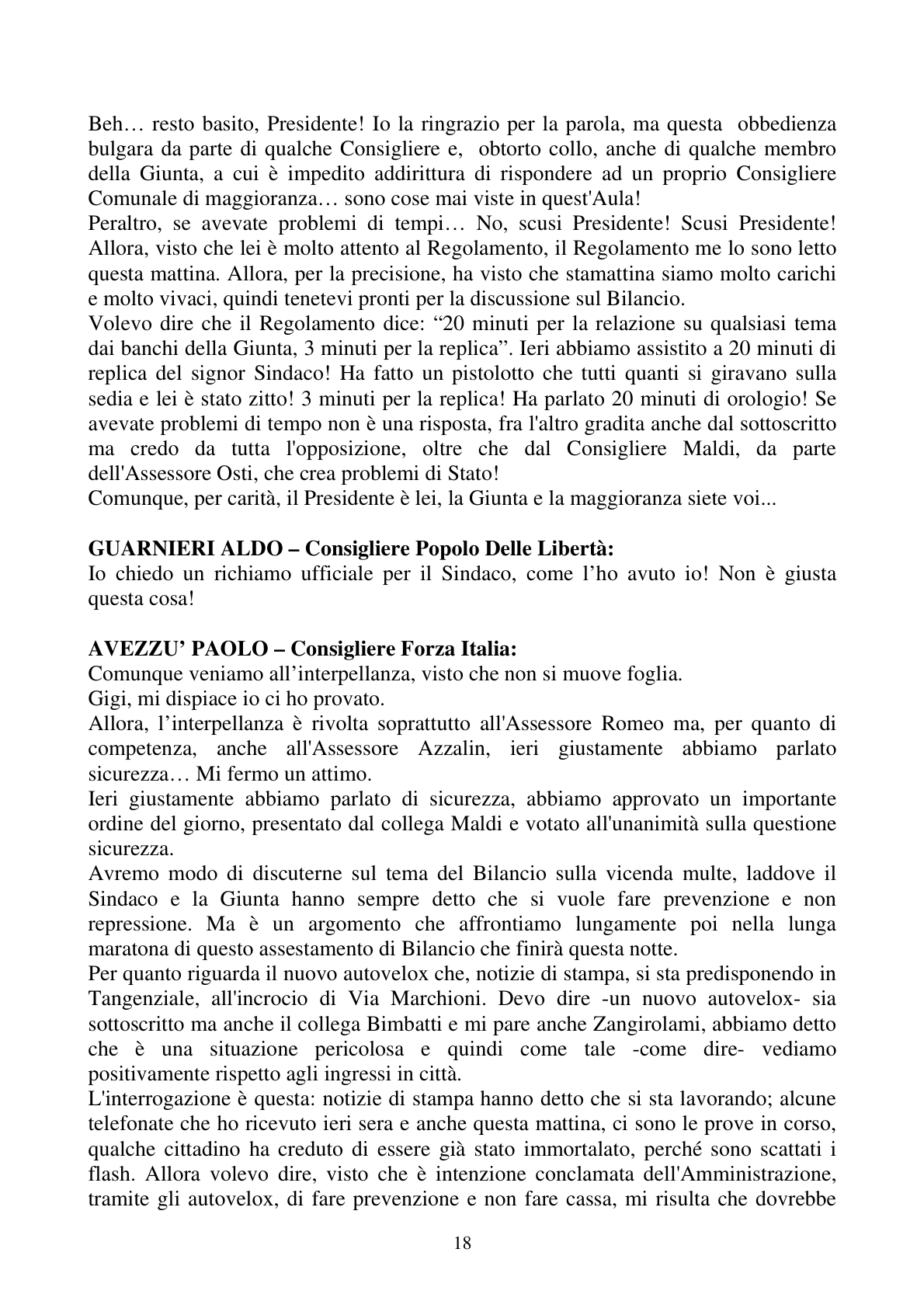Pagina 18 del verbale