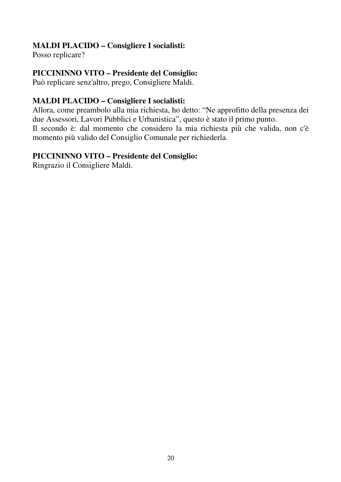 Pagina 20 del verbale