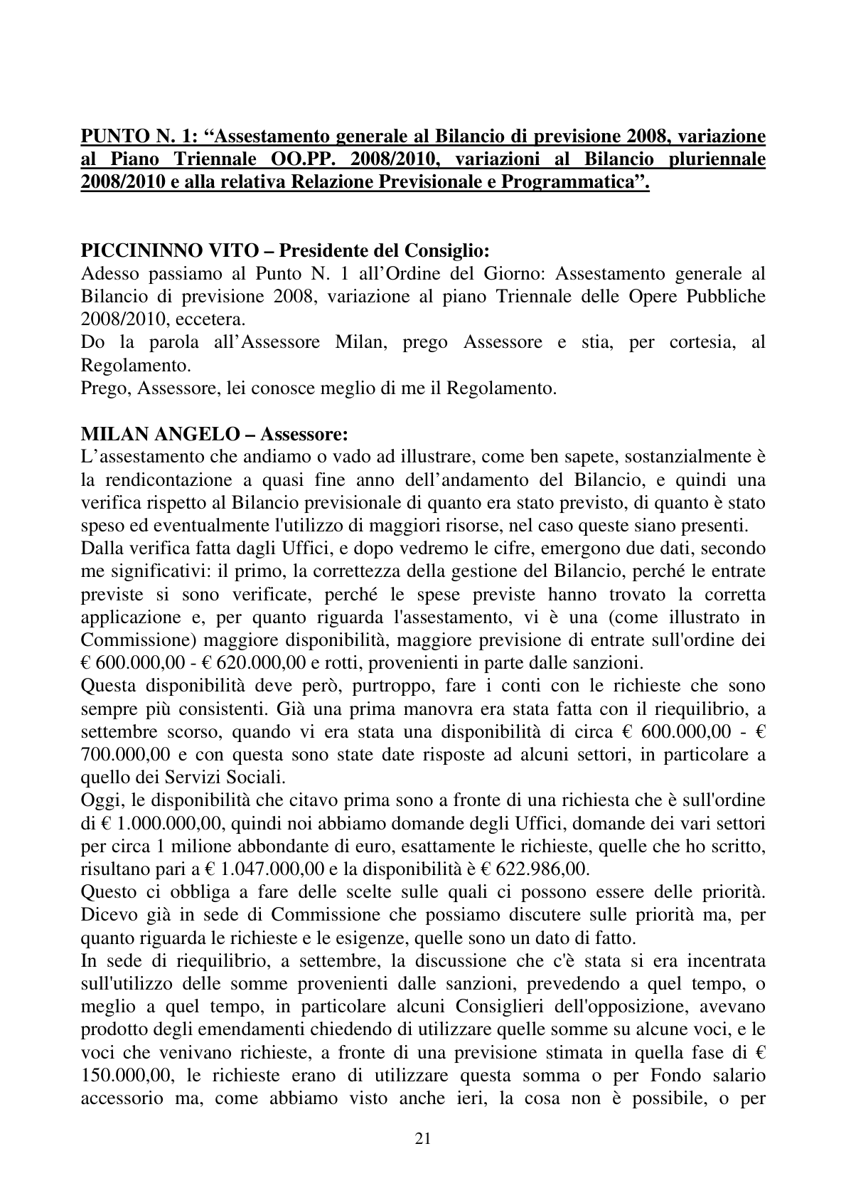 Pagina 21 del verbale