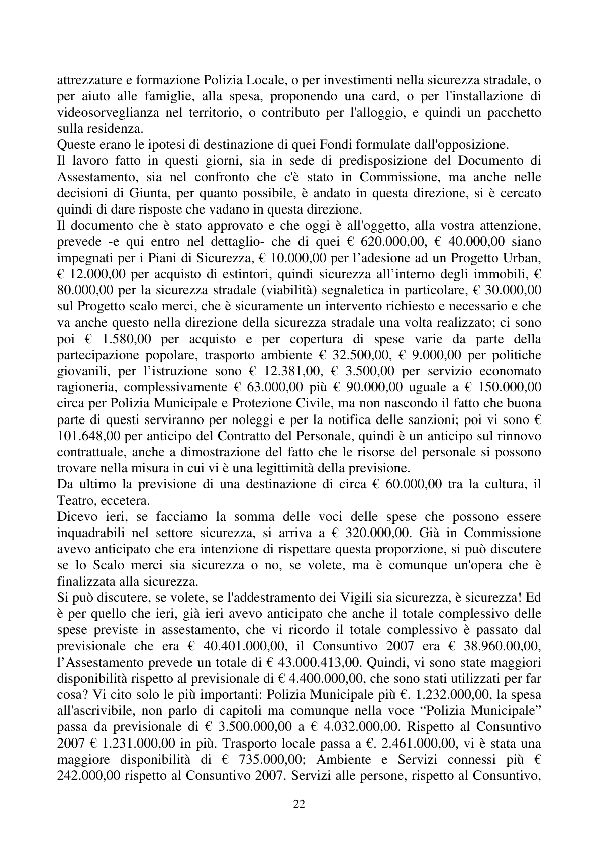 Pagina 22 del verbale