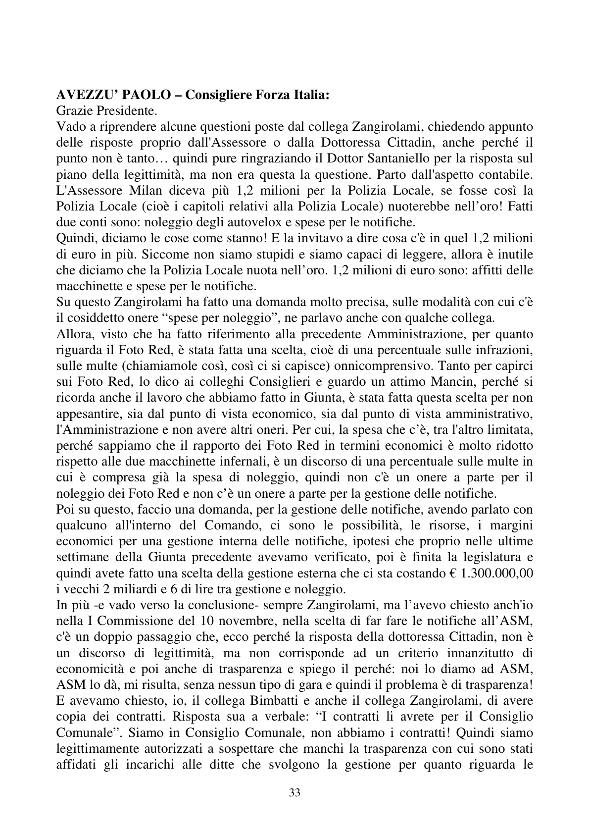 Pagina 33 del verbale