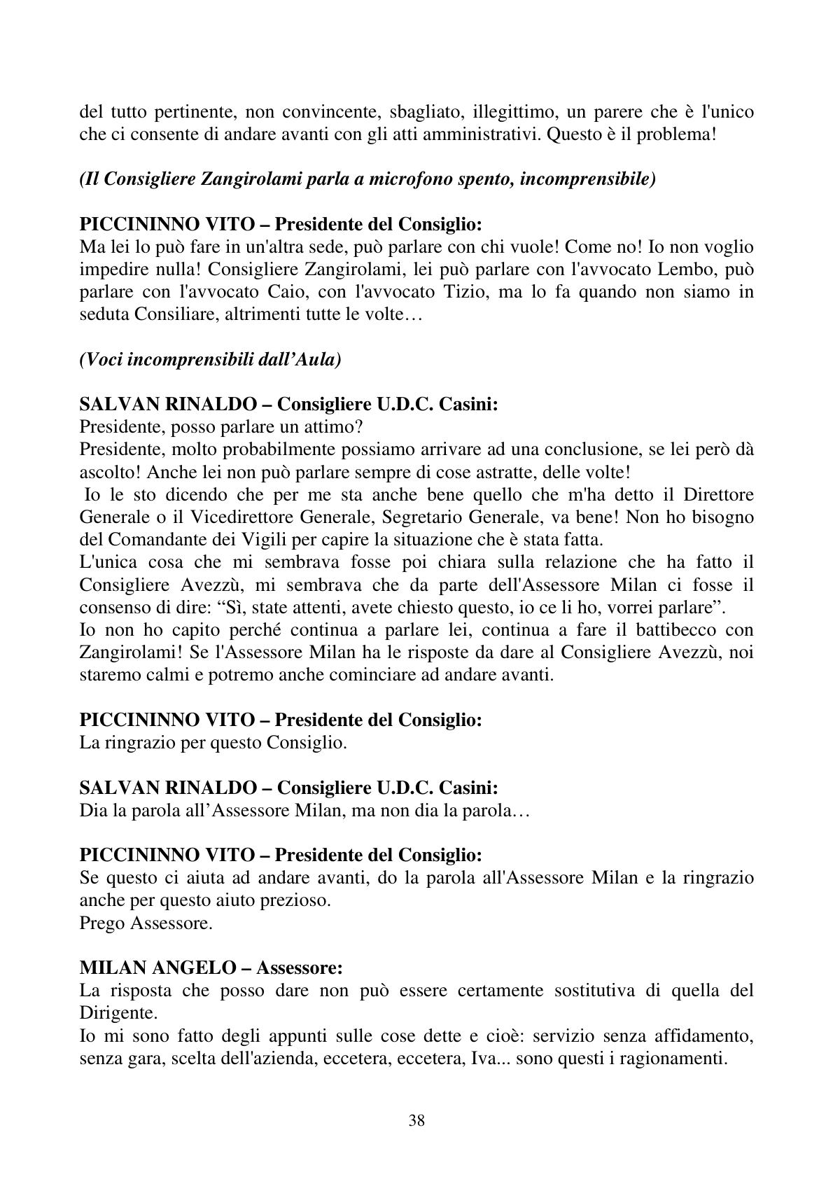 Pagina 38 del verbale